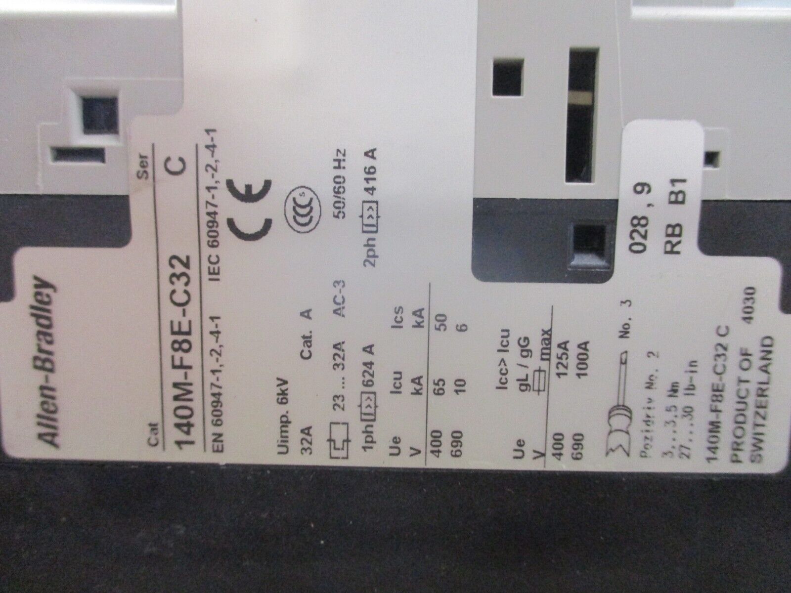 Allen-Bradley Motor Protector 140M-F8E-C32 Ser. C Trip: 23-32A Used