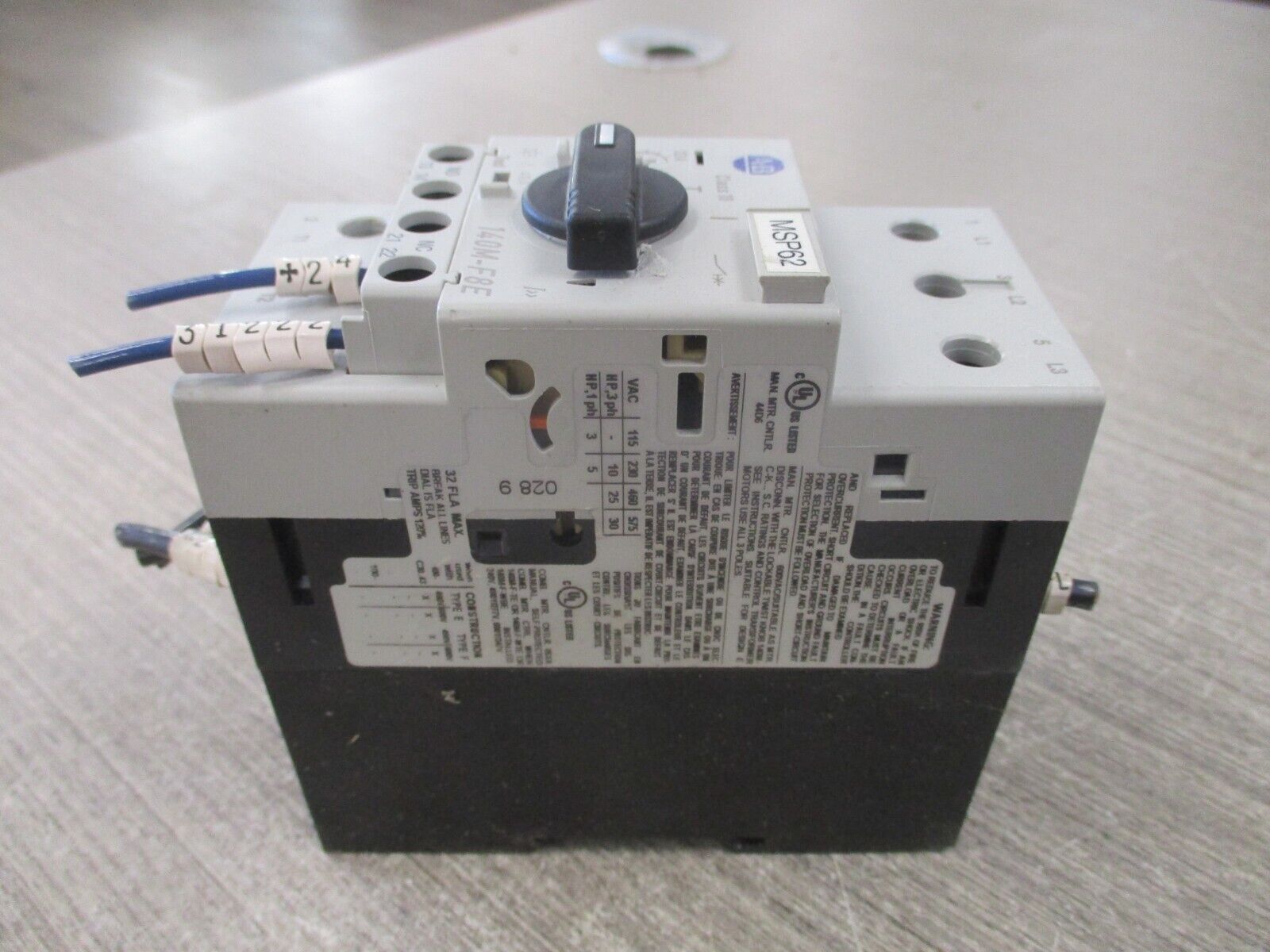 Allen-Bradley Motor Protector 140M-F8E-C32 Ser. C Trip: 23-32A Used