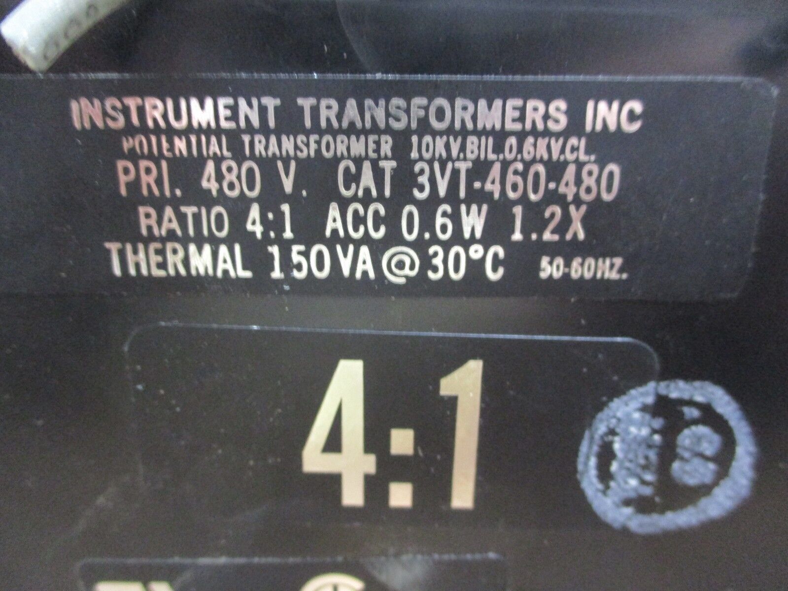 Instrument Transformers Potential Transformer 3VT-460-480 Pri:480V Ratio 4:1