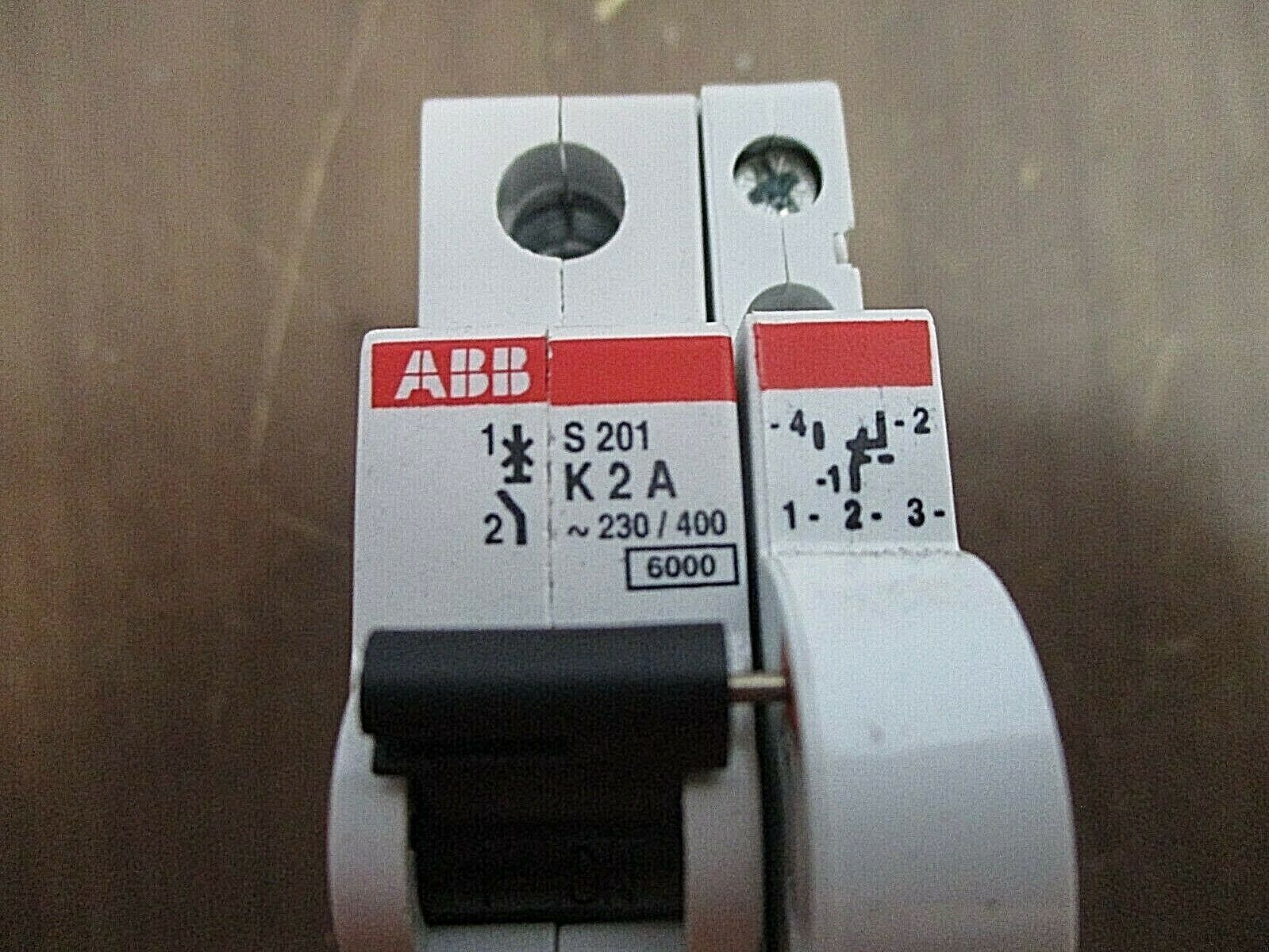 ABB Circuit Breaker w/ Aux Contact S 201 K2A 2A 230/400V 1P S2C-H6R Aux Contact