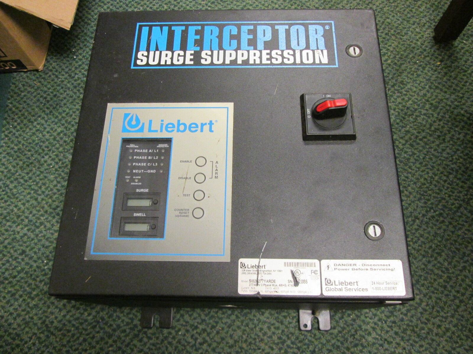Liebert Interceptor Surge Suppression SI025277YARDE 277/480V 3PH 4W+G Used
