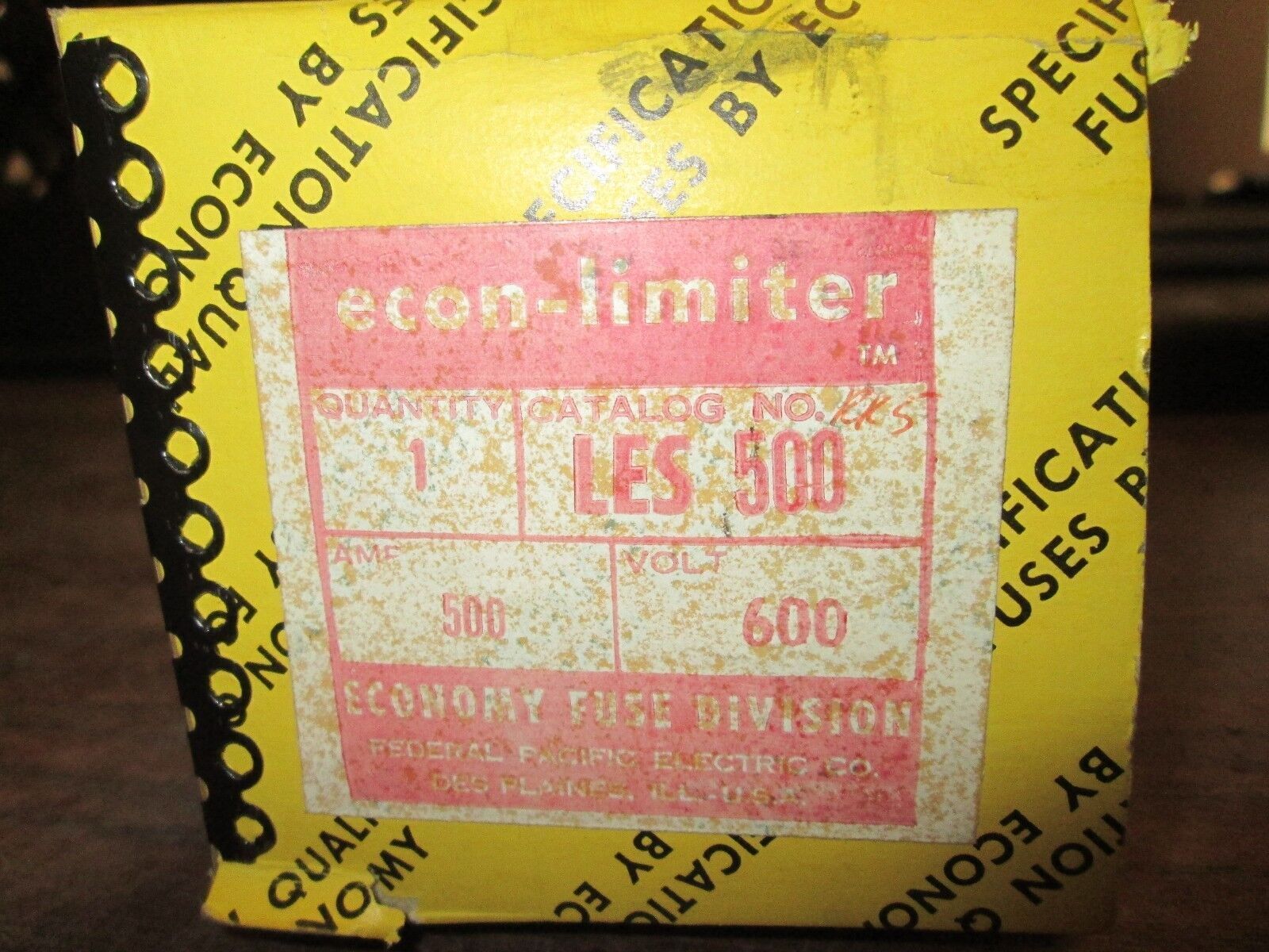 Economy Econ-Limiter Fuse LES 500 600V 500A New Surplus