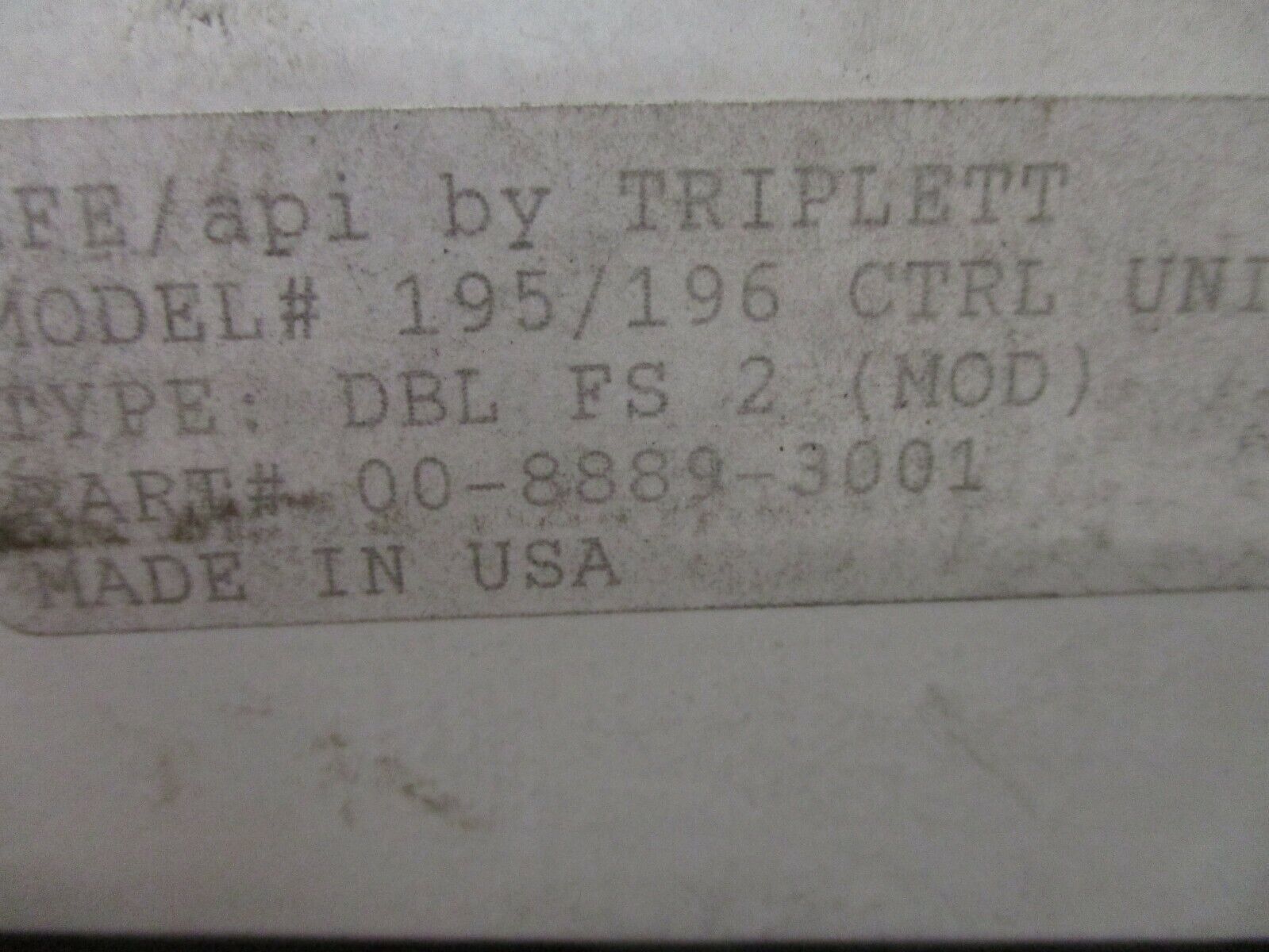 Triplett LFE/api Meter Relay Control Unit 1165870000 120V 50/60Hz New Surplus