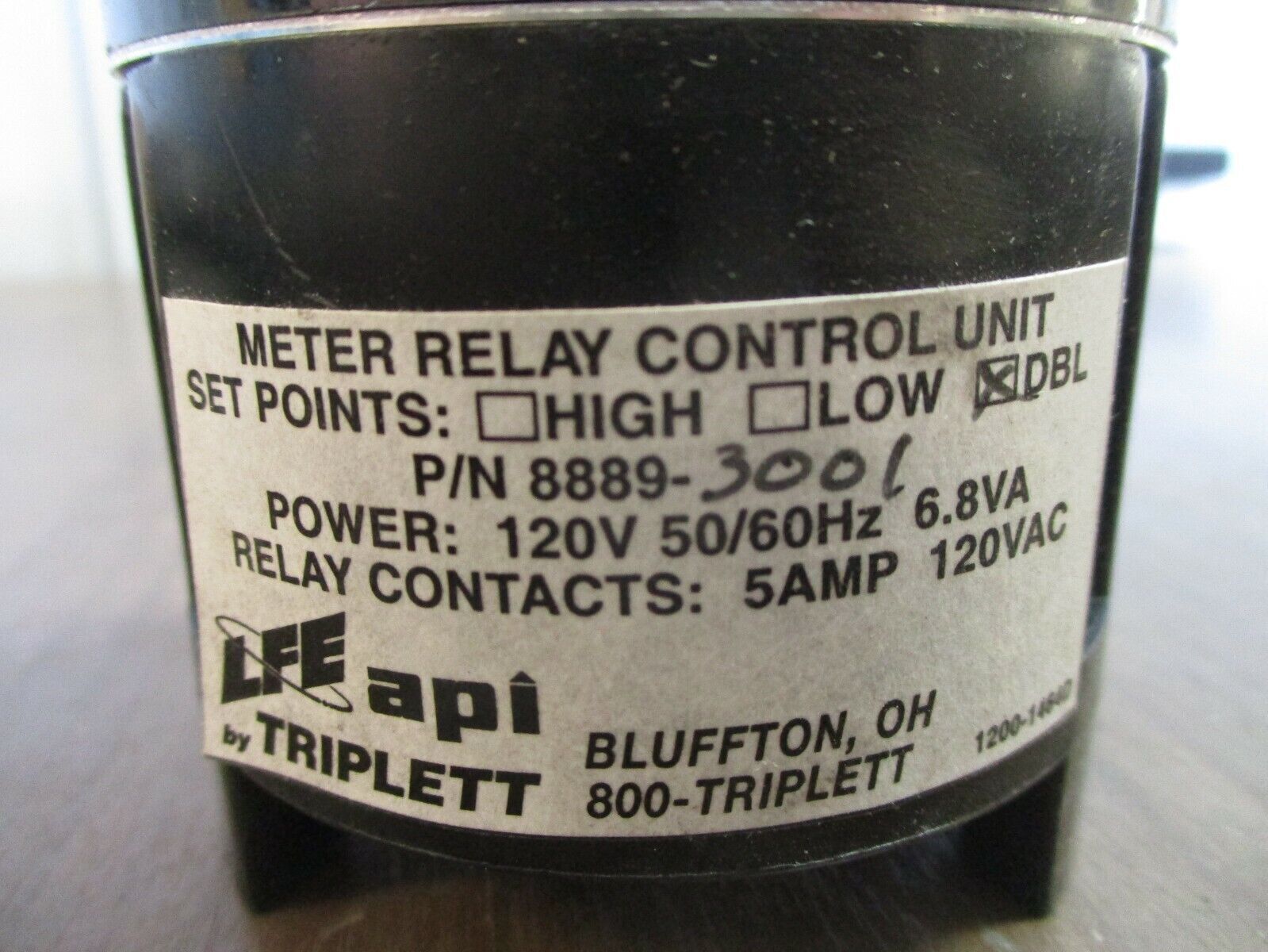Triplett LFE/api Meter Relay Control Unit 1165870000 120V 50/60Hz New Surplus