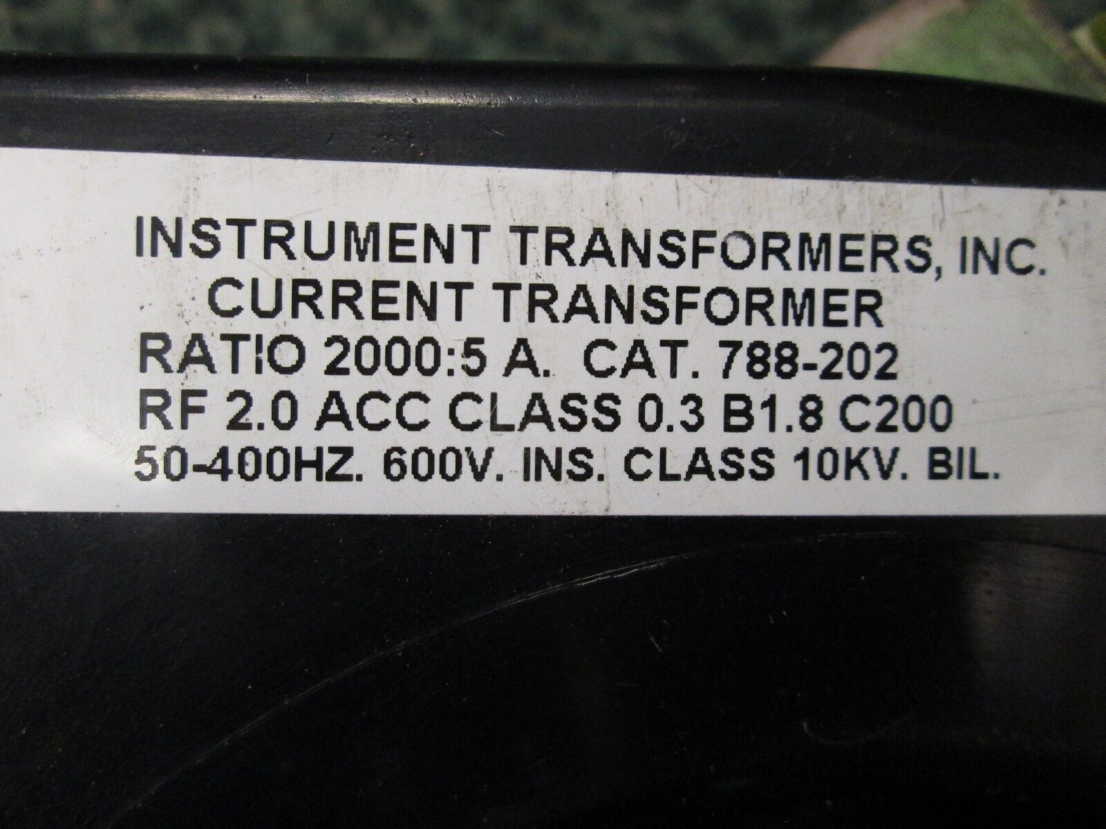 Instrument Transformers Current Transformer 788-202 2000:5A Ratio 600V 50-400Hz