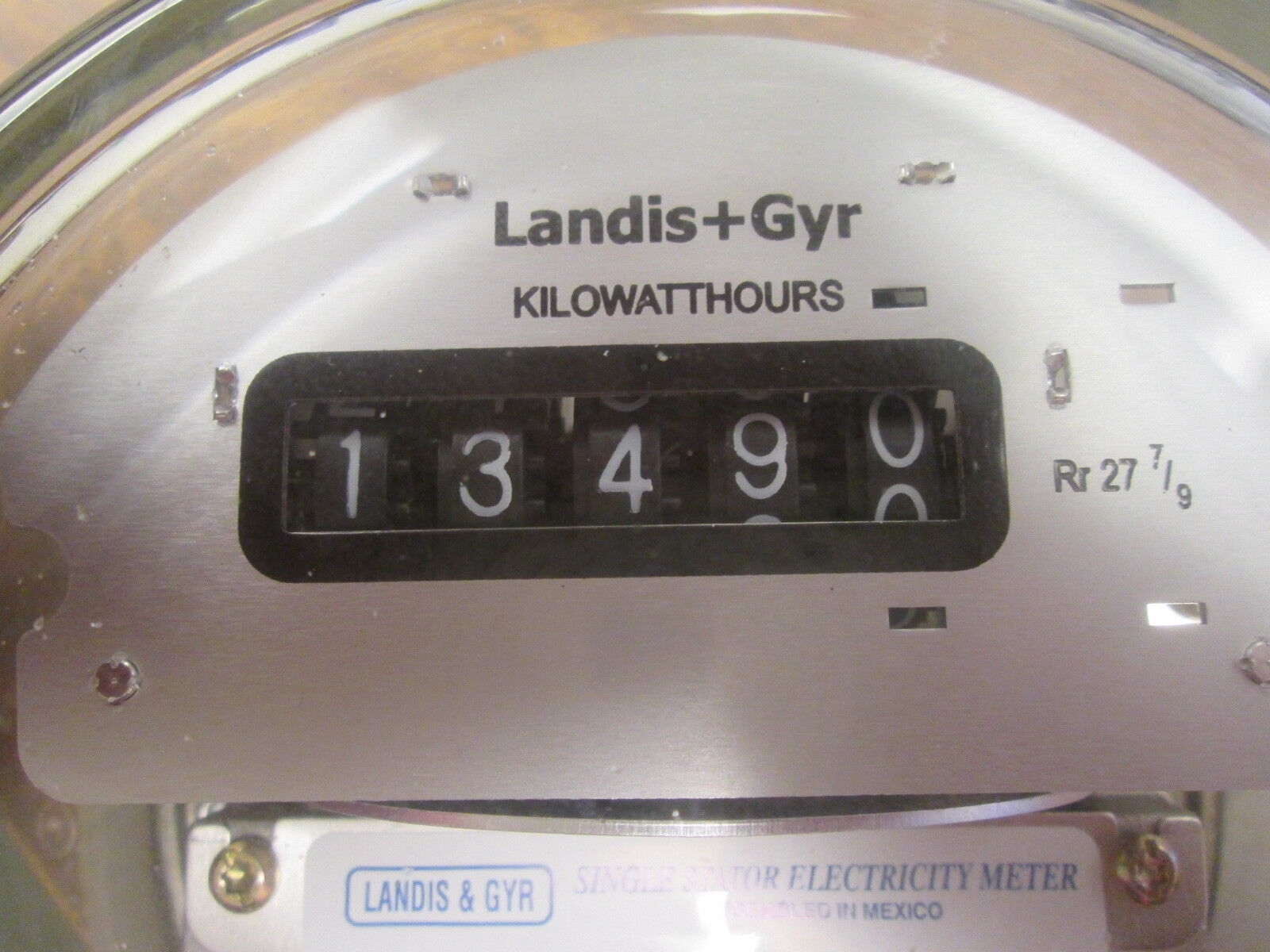 Landis + Gyr Type MX Kilowatthour Meter 92 857 426 240V 3W 60Hz Used
