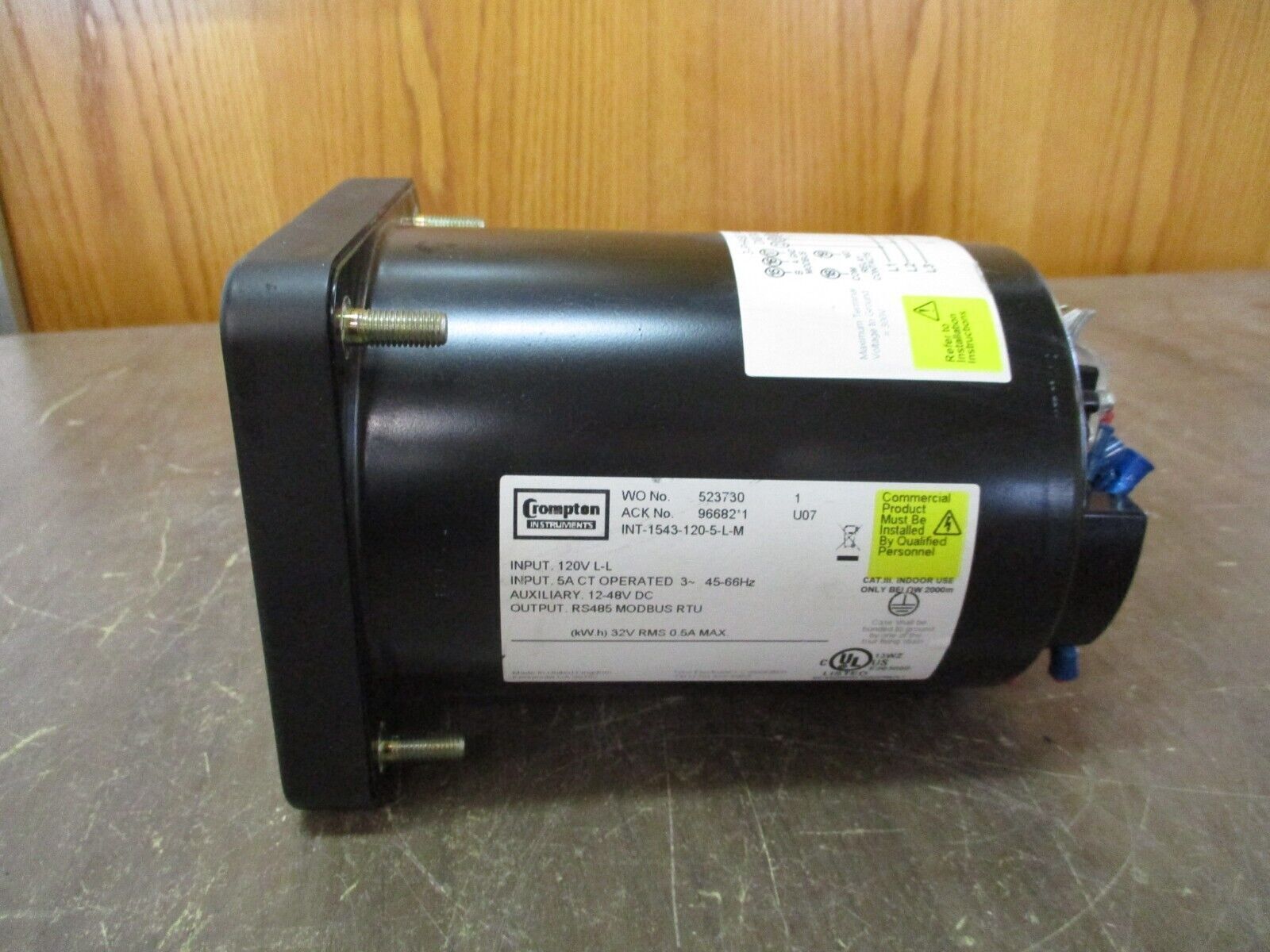 Crompton Integra 1540 Digital Meter INT-1543-120-5-L-M Aux: 12-48VDC Used