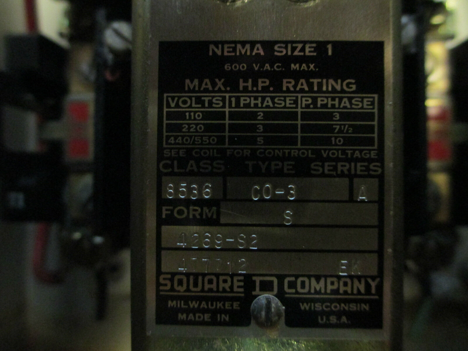 Square D Combination Starter 8538 CA-14 FT, Size 1 120V Coil 30A 3R Fusible