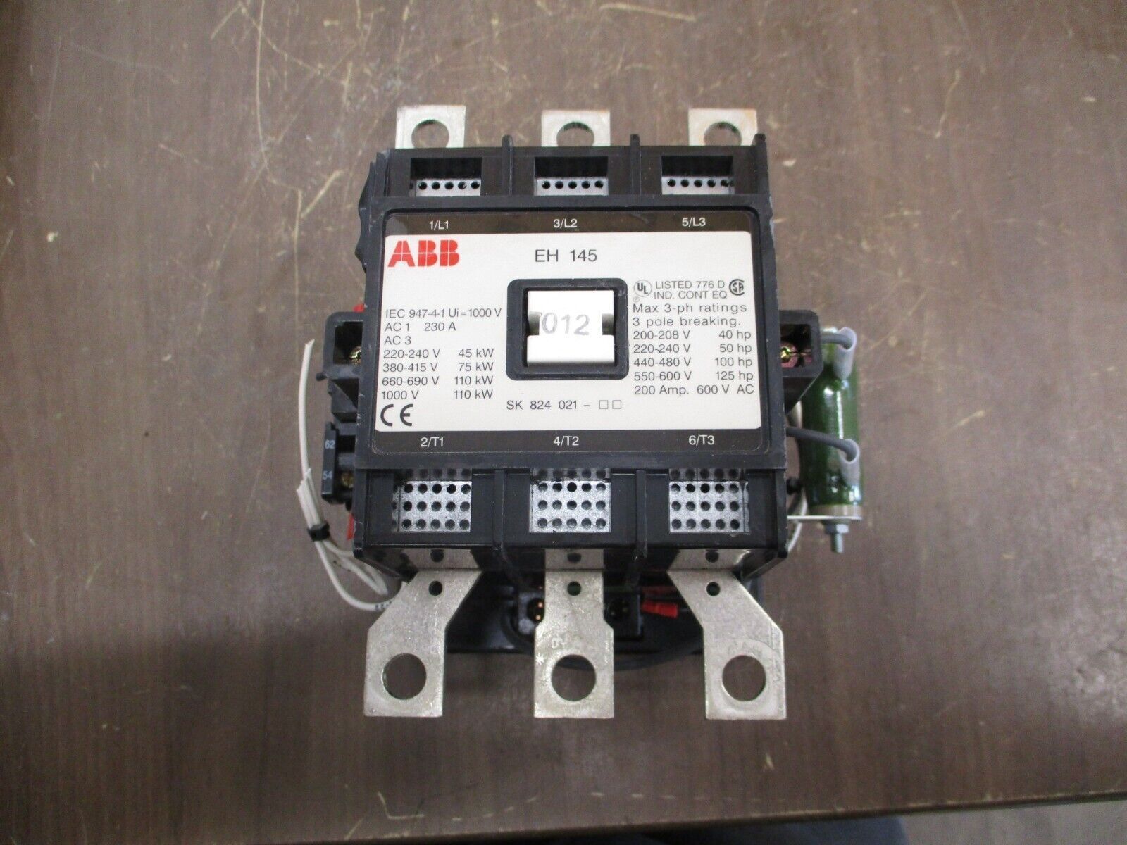 ABB Contactor EH 145 24VDC Coil 200A 600V Used