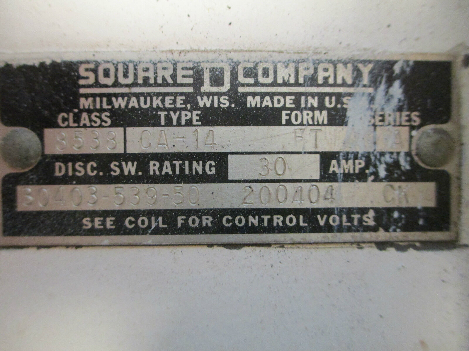 Square D Combination Starter 8538 CA 14 FT, Size 1 120V Coil 30A 3R Fusible