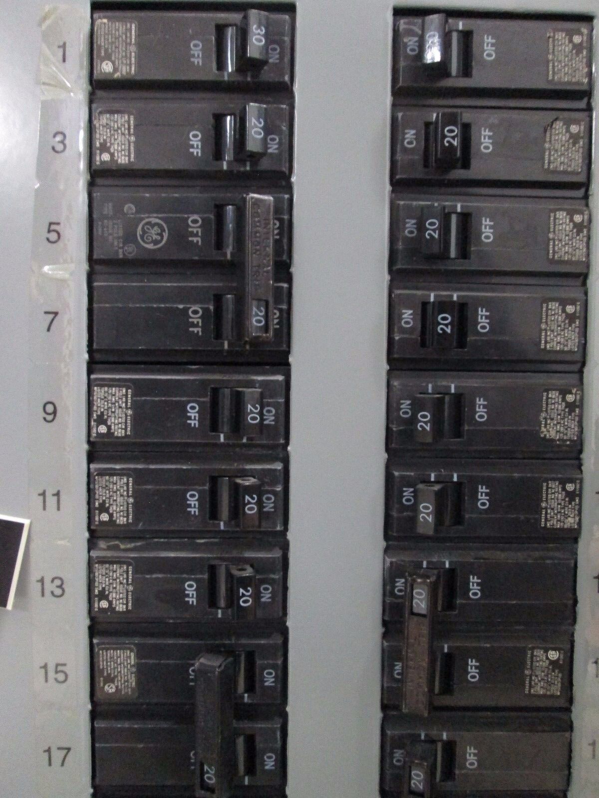 GE Circuit Breaker Panel AQF3362MT 225A 208Y/120V 3Ph 4W Used