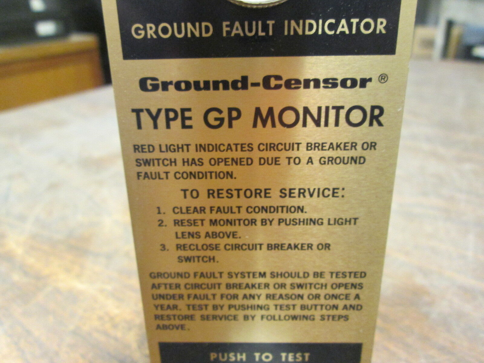 Square D Ground-Censor Type GP Monitor GP-MPI 120VAC Used