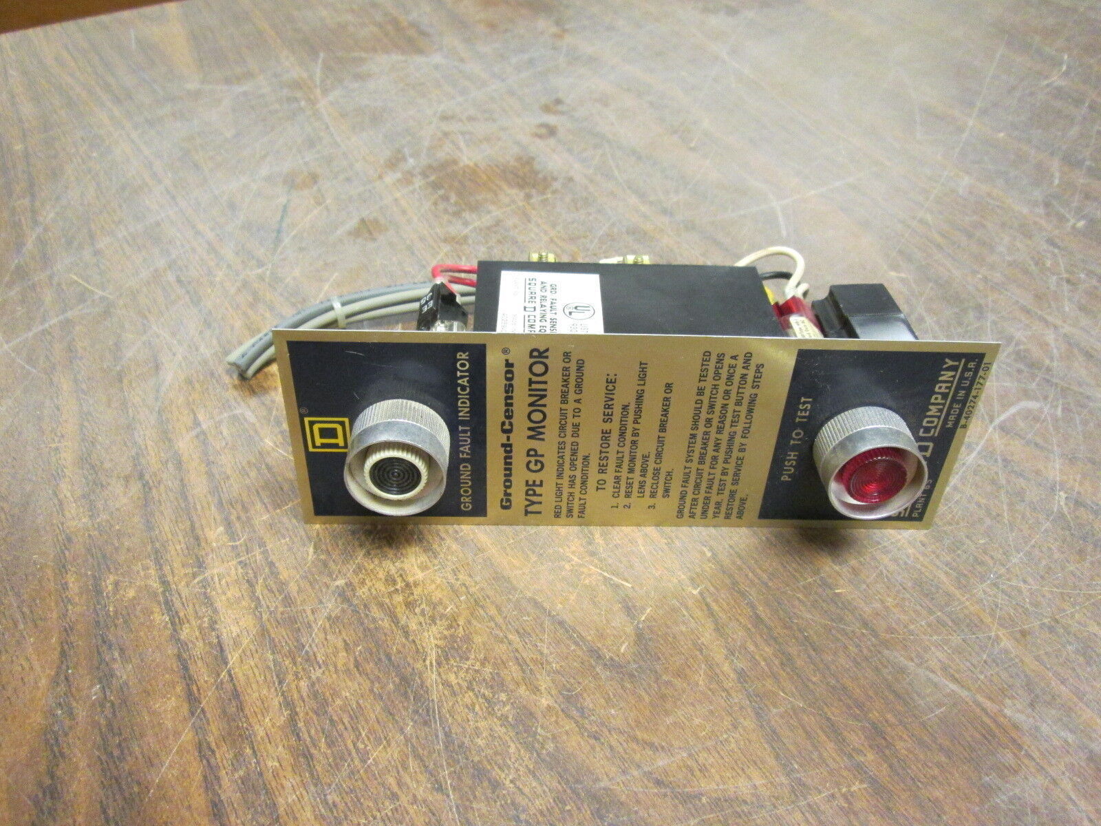 Square D Ground-Censor Type GP Monitor GP-MPI 120VAC Used