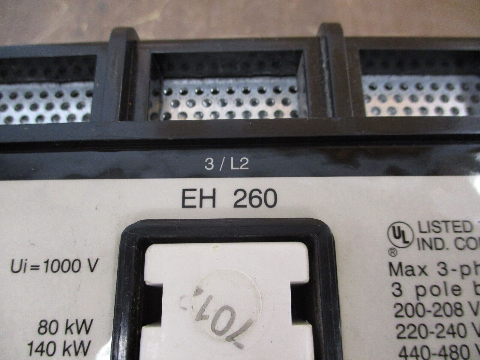 ABB Contactor EH 260 24VDC Coil 300A 600V 3P *Broken Mounting Foot* Used