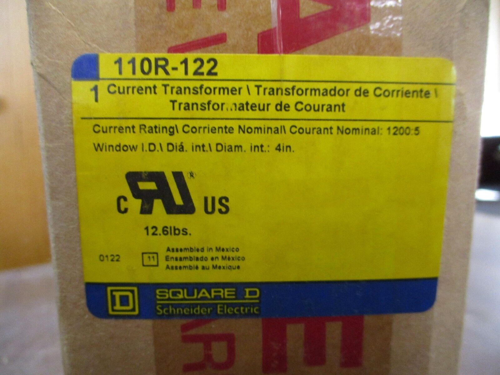 Square D Current Transformer 110R-122 Ratio 1200:5A New Surplus