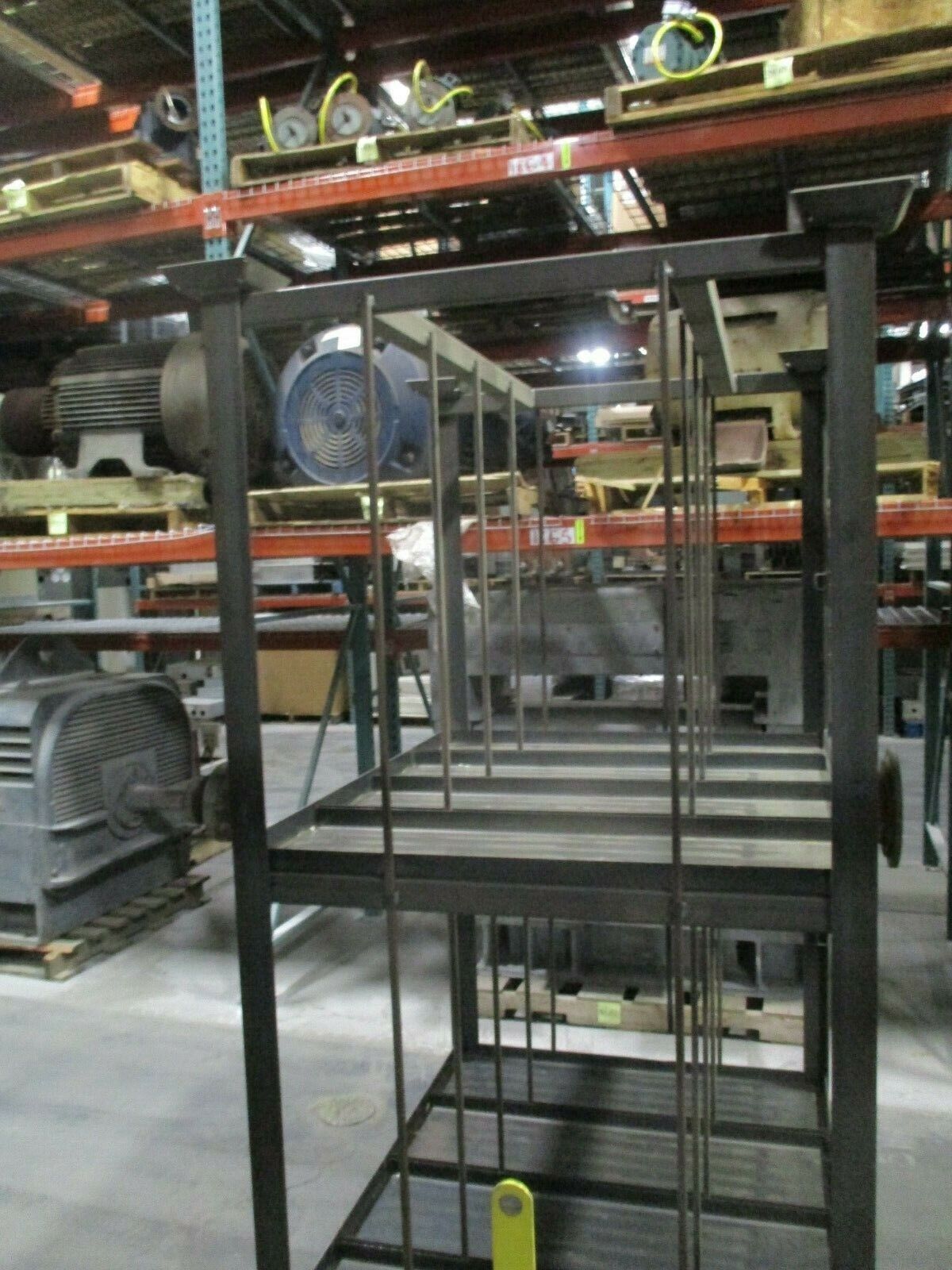 Misc. Brand Metal Storage Cart Box: 39x48x74" Shelf: 39x11x34" Used