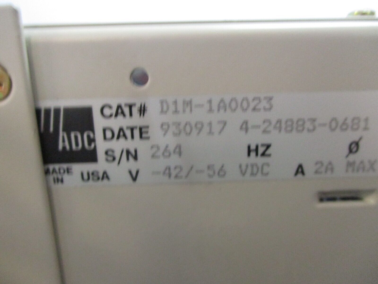 ADC DSX-1 Cross Connect D1M-1A0023 42/56VDC 2A Used