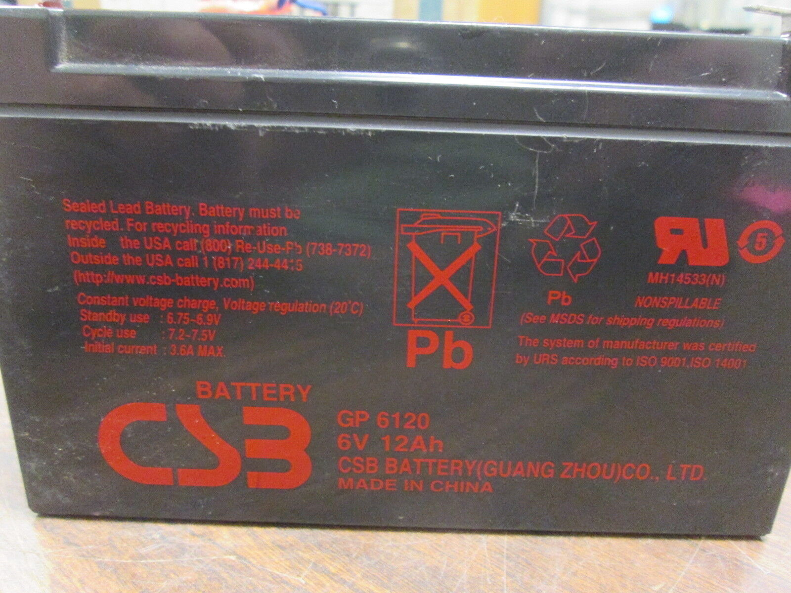 Thomas & Betts Battery Assembly 002171-E 12V 10AH New Surplus