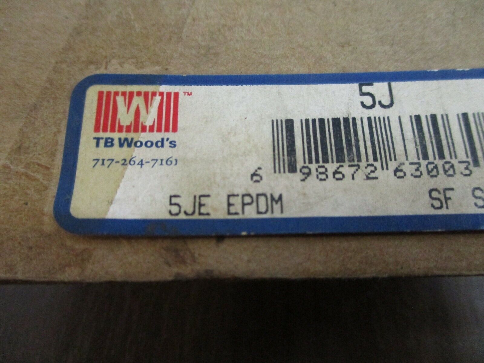 TB Woods 5J SF Sleeve 5JE EPDM New Surplus