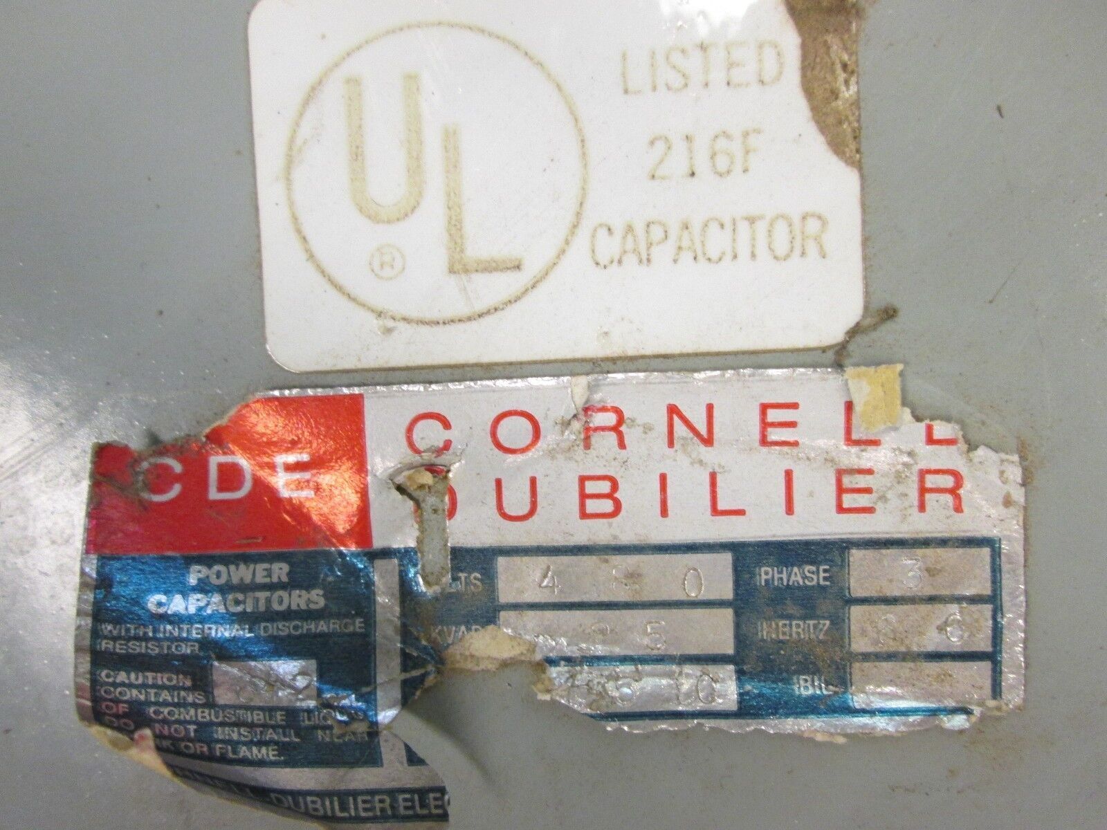 CDE / Cornell Dubilier Power Capacitor 25KVAR 480V 3PH 60Hz Used