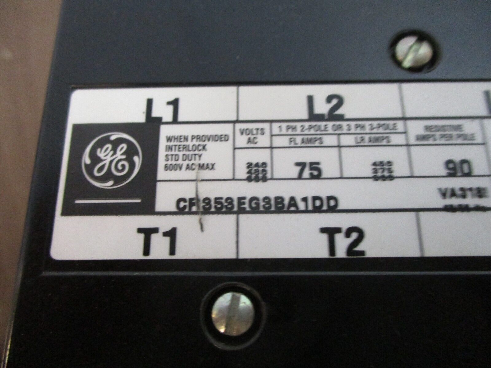 GE Contactor CR353EG3BA1DD 115-120V Coil 75A 600V Used