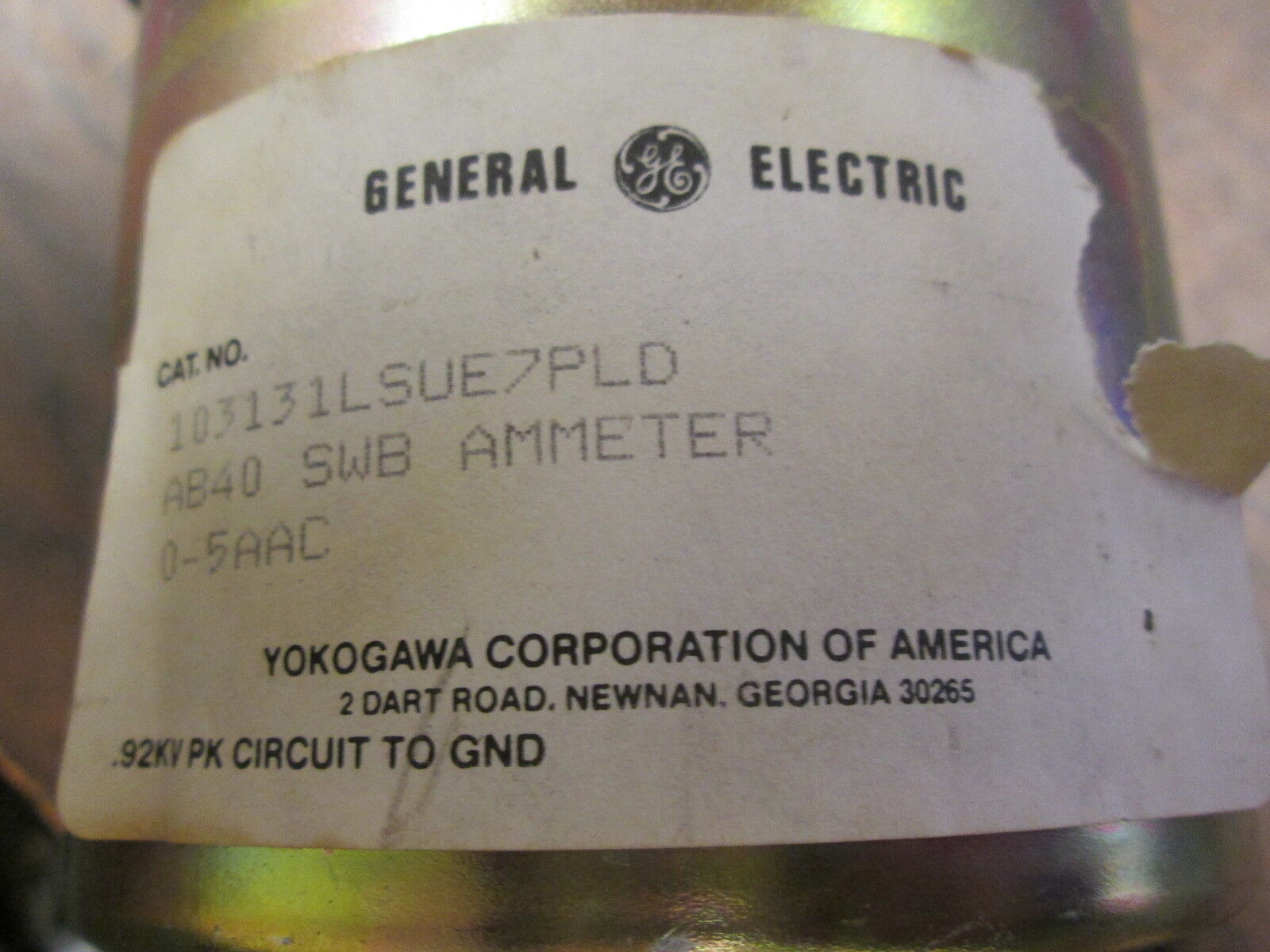 GE AC Ammeter 103131LSUE7PLD Range: 0-4000A *Missing Phase Plate Screw* Used