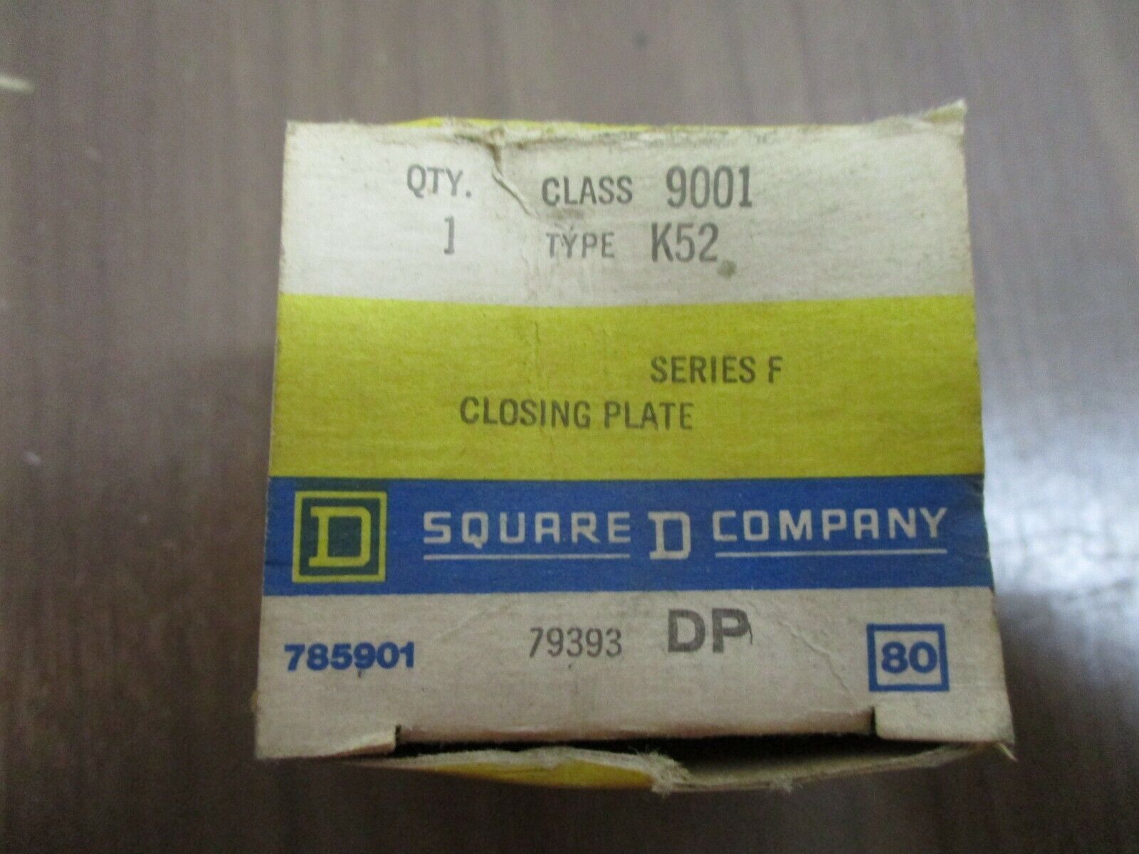 Square D Closing Plate 9001 K52 Ser. F *Lot of 2* New Surplus