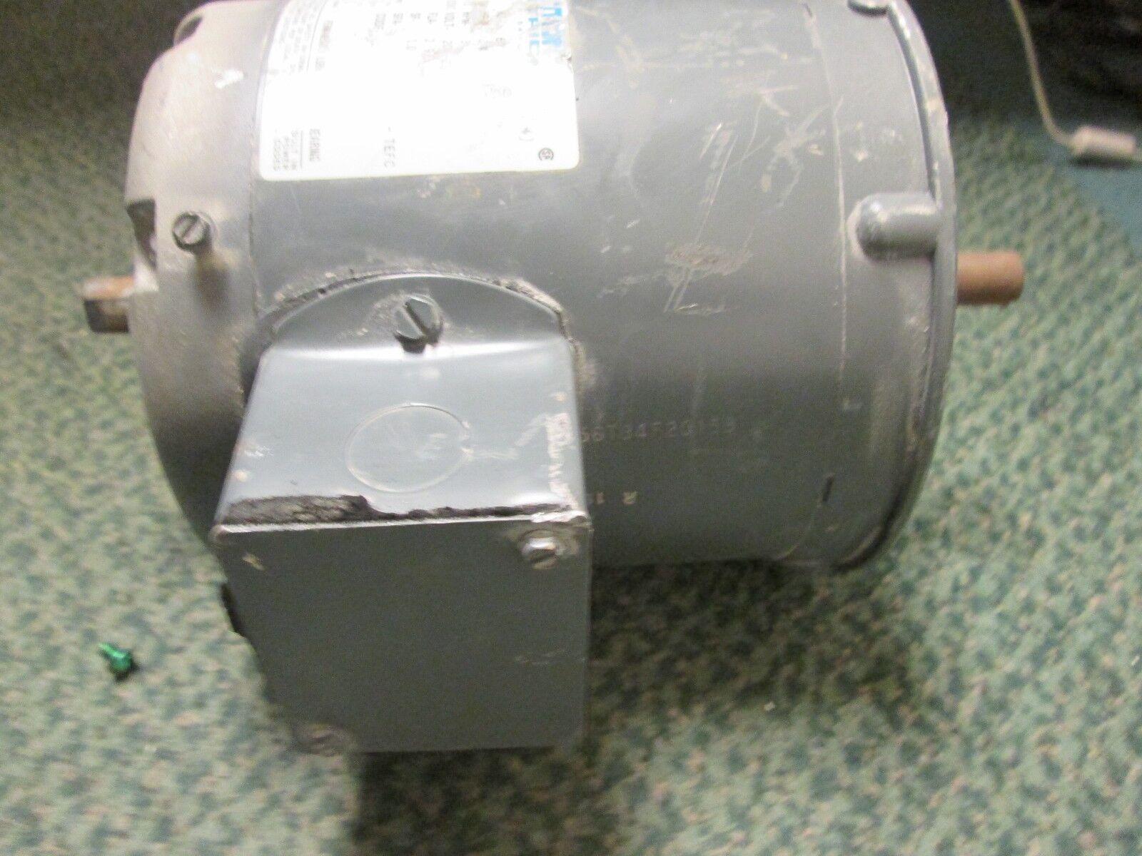 Marathon AC Motor G520 3/4HP 3450RPMs VVE56T34F015B 56C-4 Frame 3Ph Used