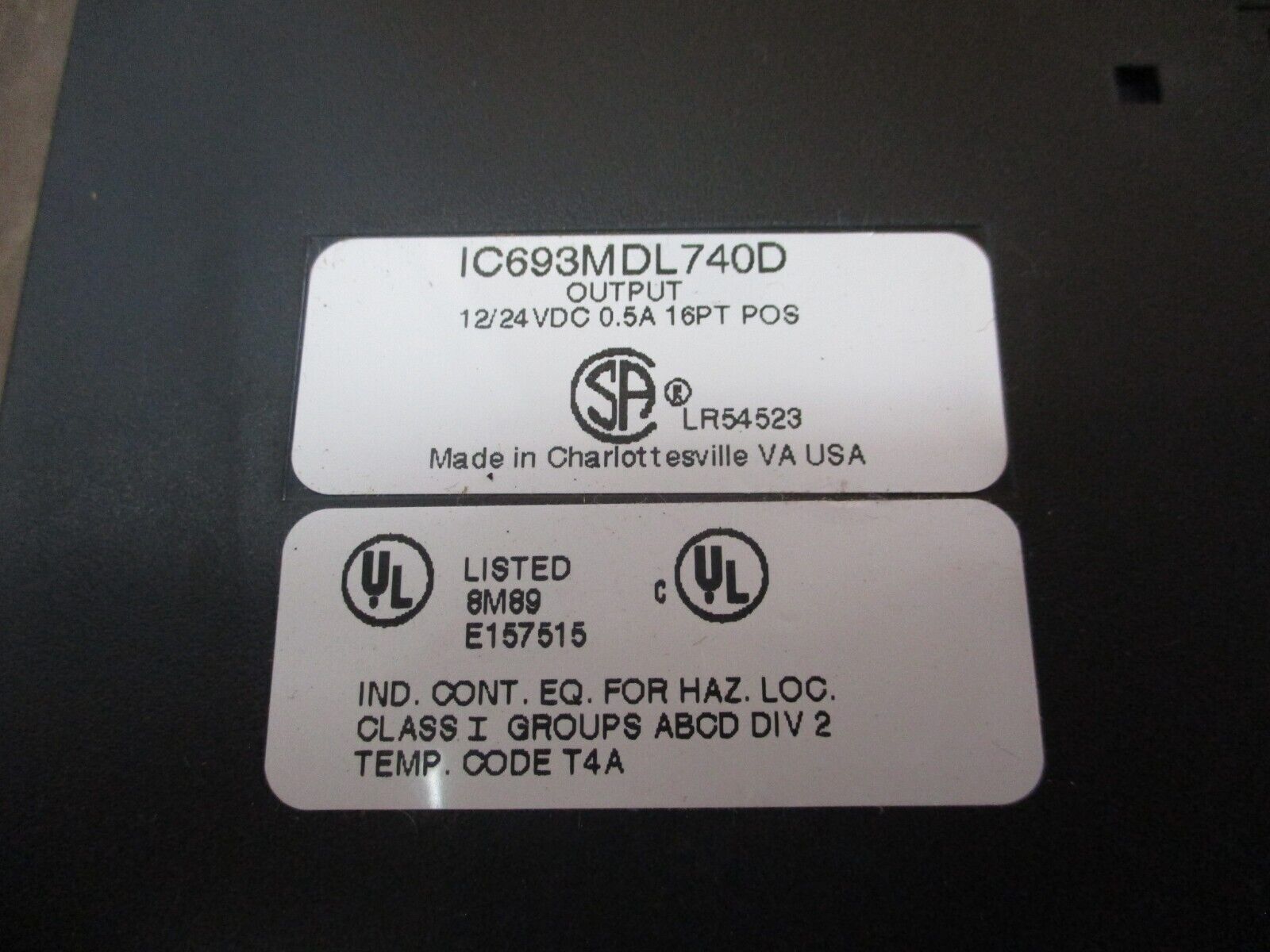 GE Fanuc Output Module IC693MDL740D 12/24VDC 0.5A 16PT POS Used