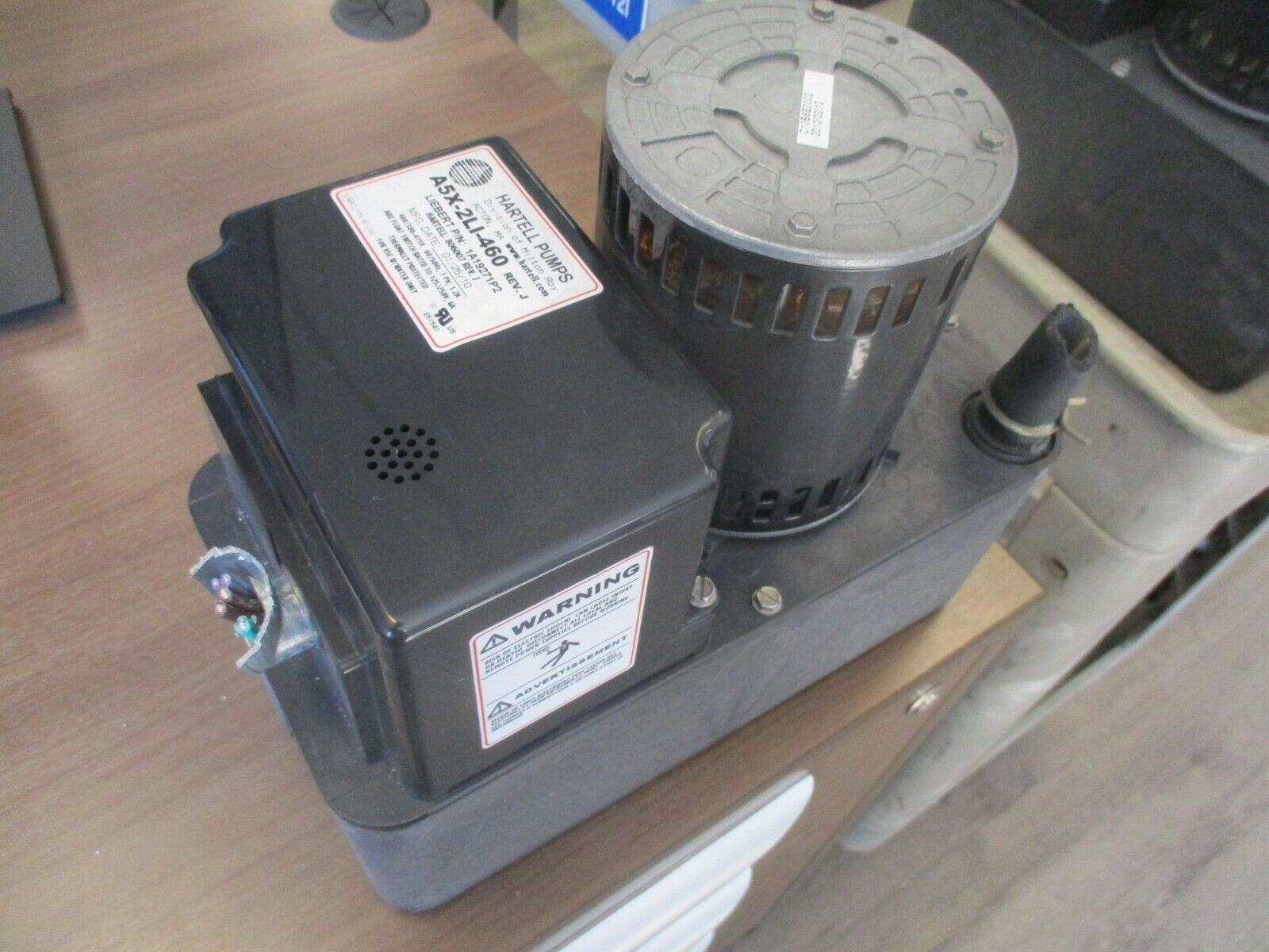 Hartell Condensate Pump A5X-2LI-460 Rev. J 460/380-415V 60/50HZ 1Ph 1.2A Used