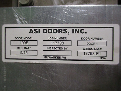 ASI Doors Hydrarol Low Profile Rigid Roll-Up Door 109E 230/460V 3Ph Width: 8ft