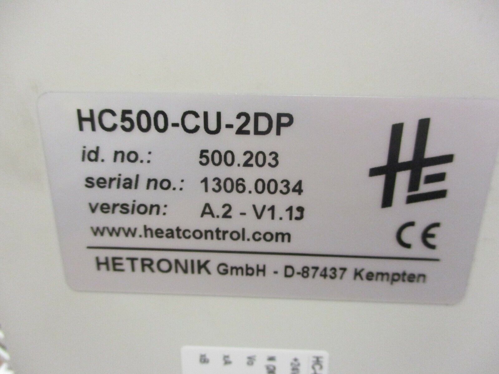 Hetronik HC500 CPU Module w/ Profibus-DP HC500-CU-2DP Ver. A.2-V1.13 Used