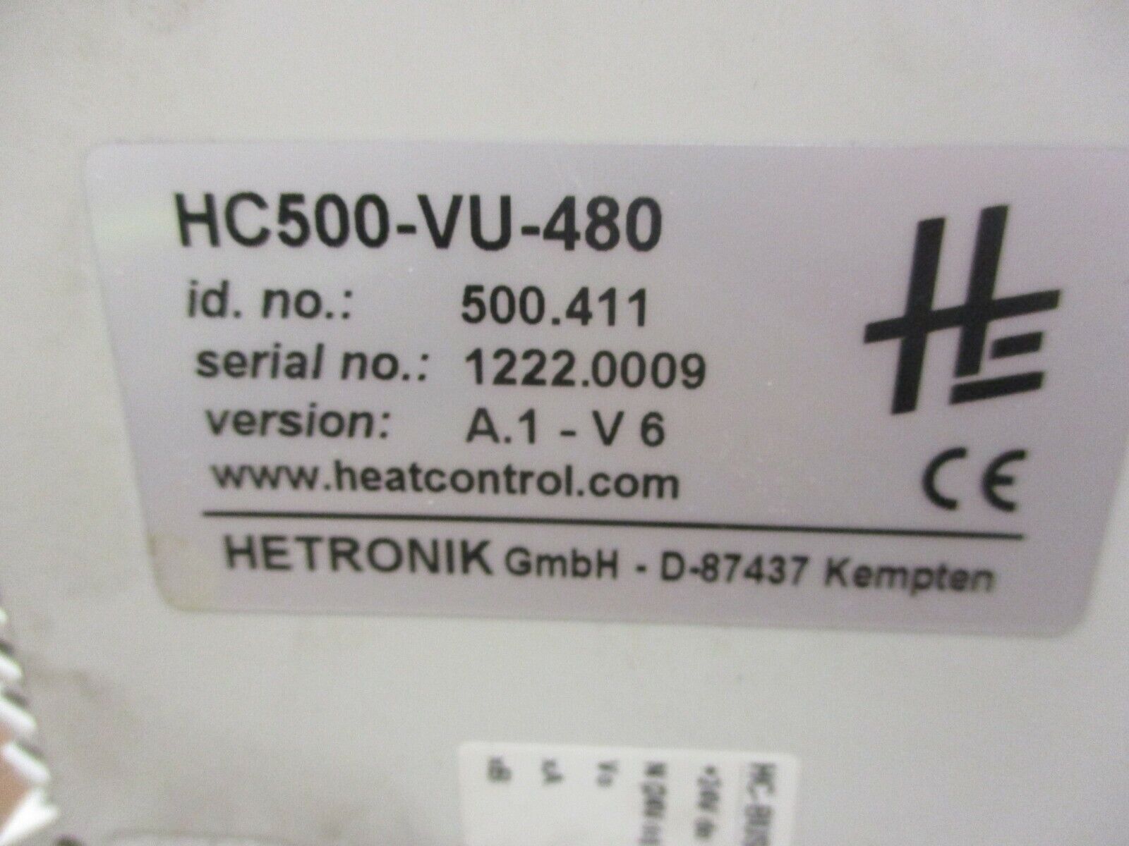 Hetronik HC500 Voltage Unit HC500-VU-480 Ver. A.1-V6 Used