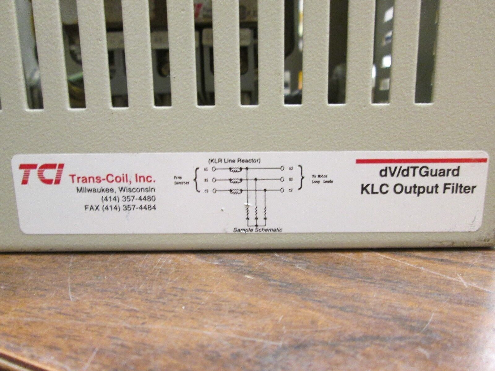 TCI dvdtGuard KLC Output Filter KLC12BE 600V max 12A max 3Ph missing screws (2)