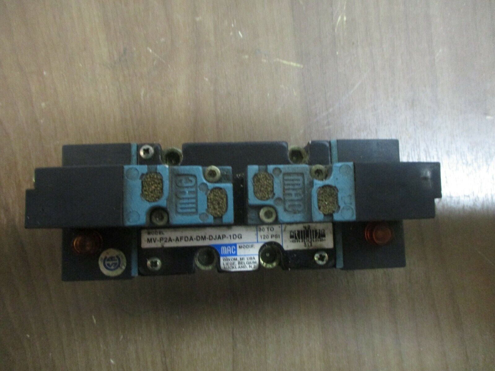 MAC Solenoid Valve MV-P2A-AFDA-DM-DJAP-1DG 30-120PSI Used
