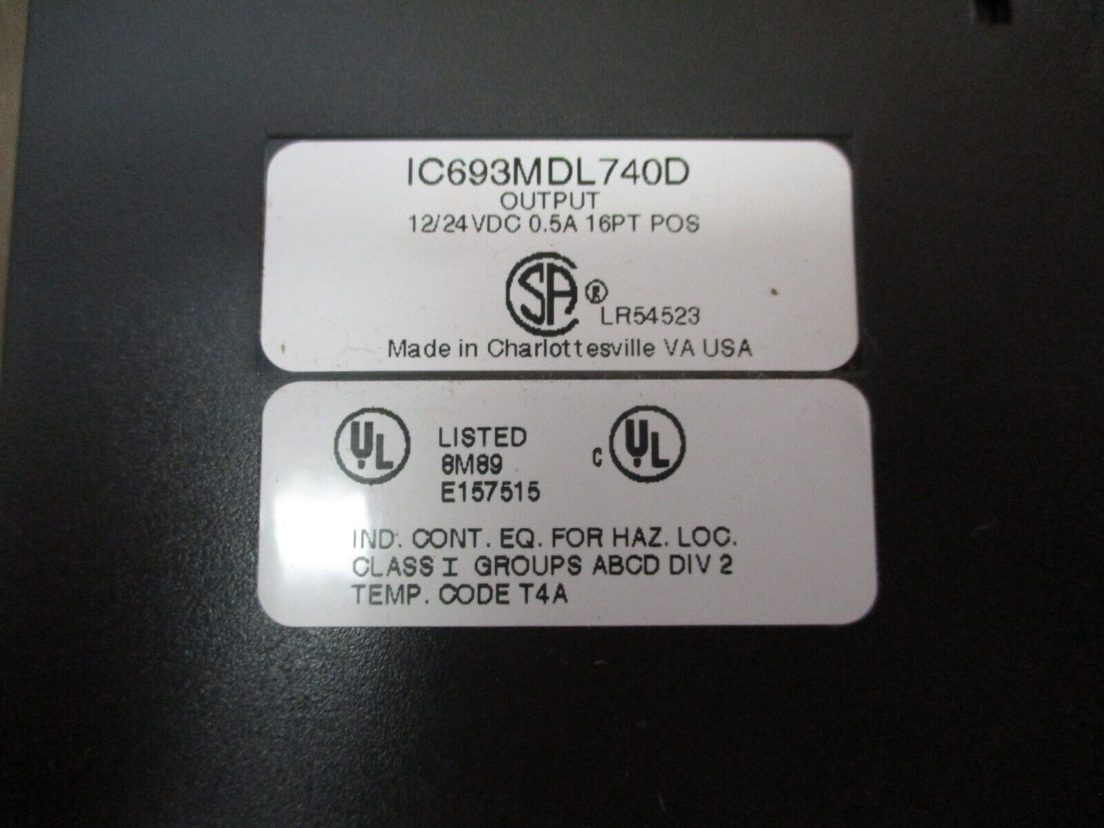 GE Fanuc Output Module IC693MDL740D 12/24VDC 0.5A 16PT POS *No Terminal Cover*