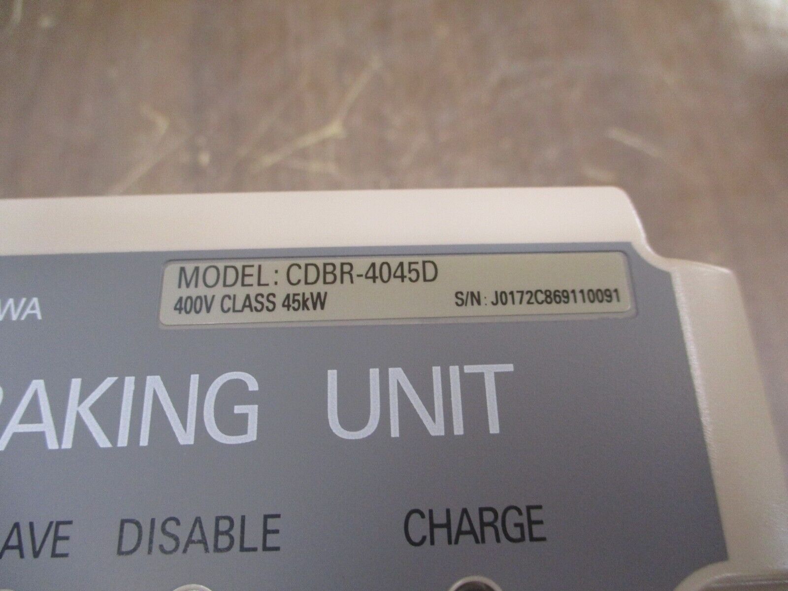 Yaskawa Braking Unit CDBR-4045D Rev. B New Surplus