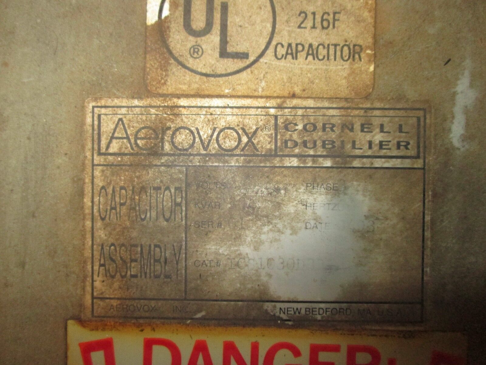 Aerovox / Cornell Dubilier Capacitor ICS1030D33 30KVAR 240V 3Ph Used