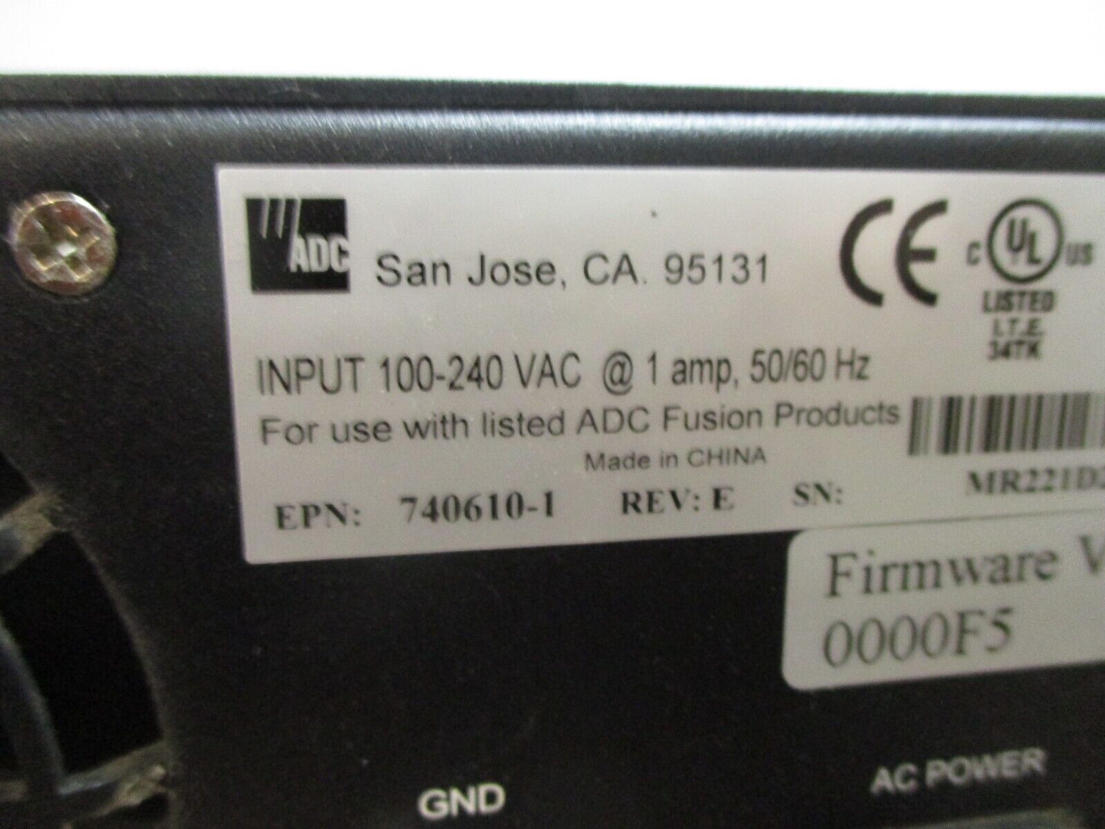 ADC InterReach Fusion Main Hub 740610-1 Rev. E F/W Rev. 0000F5 Used