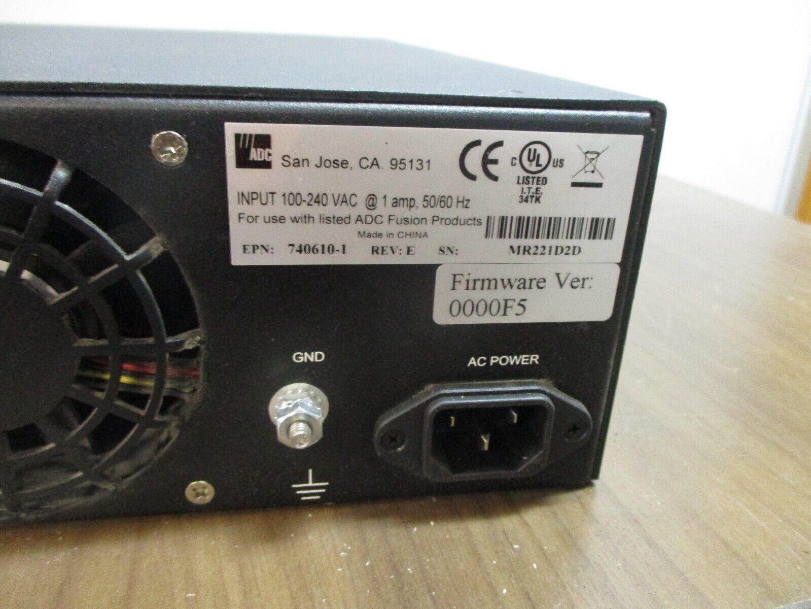 ADC InterReach Fusion Main Hub 740610-1 Rev. E F/W Rev. 0000F5 Used