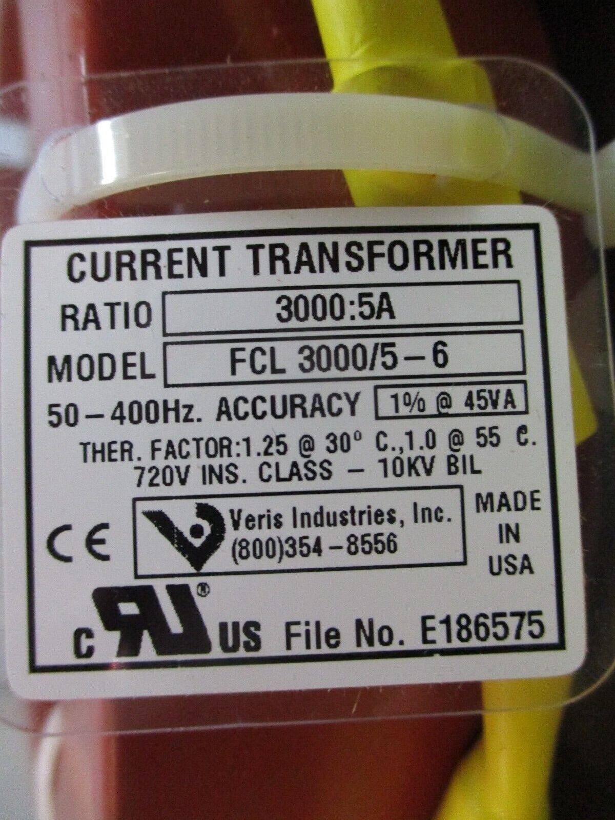 Veris Split-Core Flexible Current Transformer FCL 3000/5-6 Ratio 3000:5A 720V