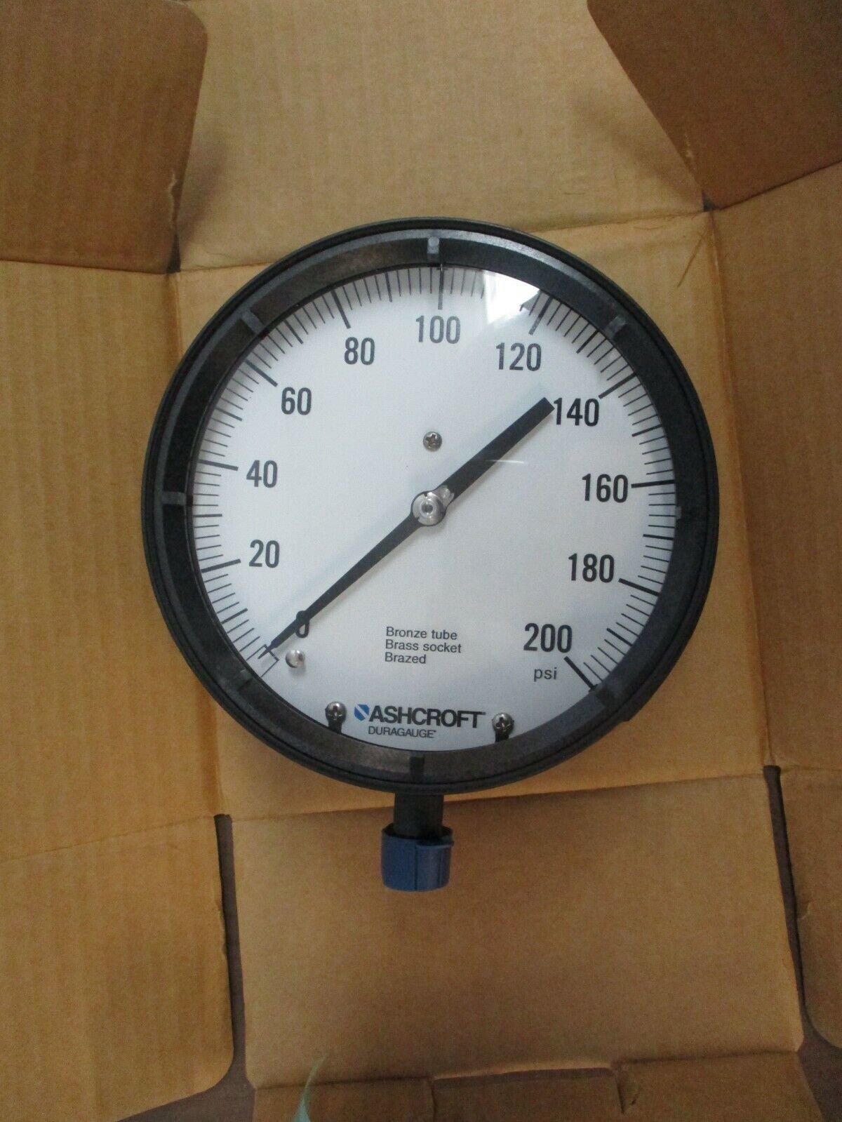 Ashcroft Duragauge Pressure Gauge 60-1379-AS-04L-200# Size: 6" Range: 0-200PSI
