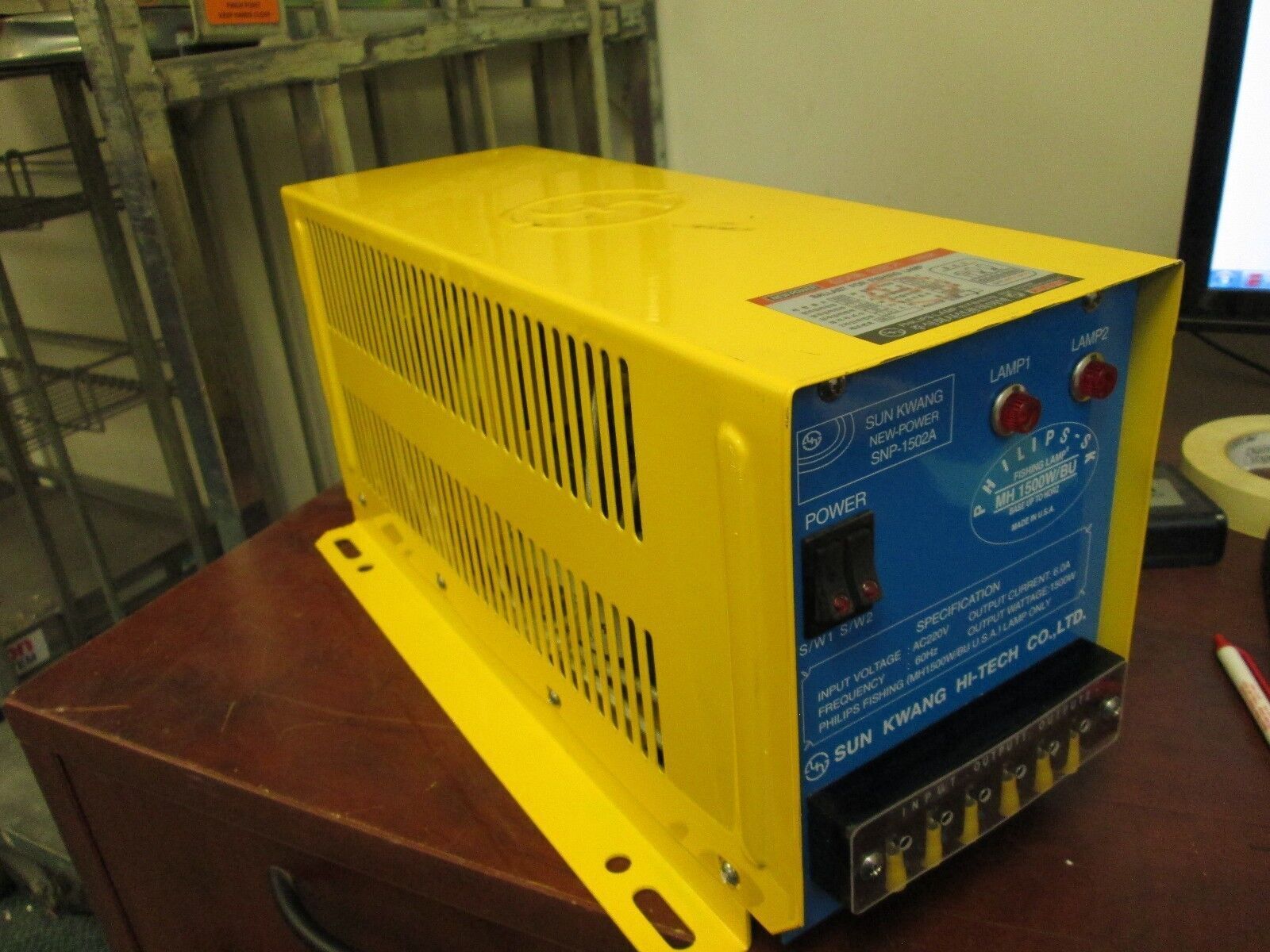 Sun Kwang Power Supply SNP-1502A MH 1500W/BU Input: 22VAC Output: 6A 1500W Used