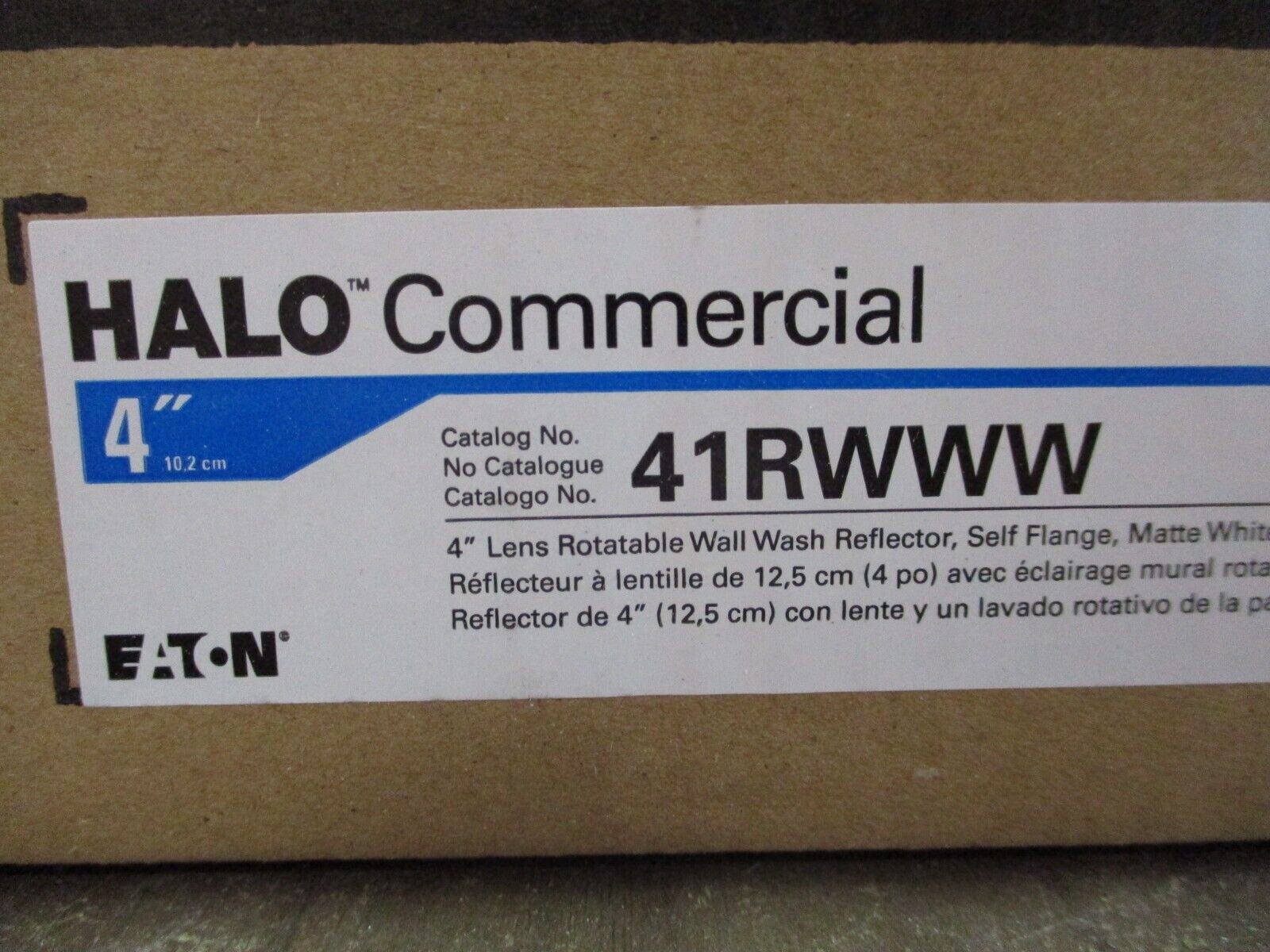 Eaton Halo Commercial Rotatable Wall Wash Reflector 41RWWW 4" Lens Self Flange