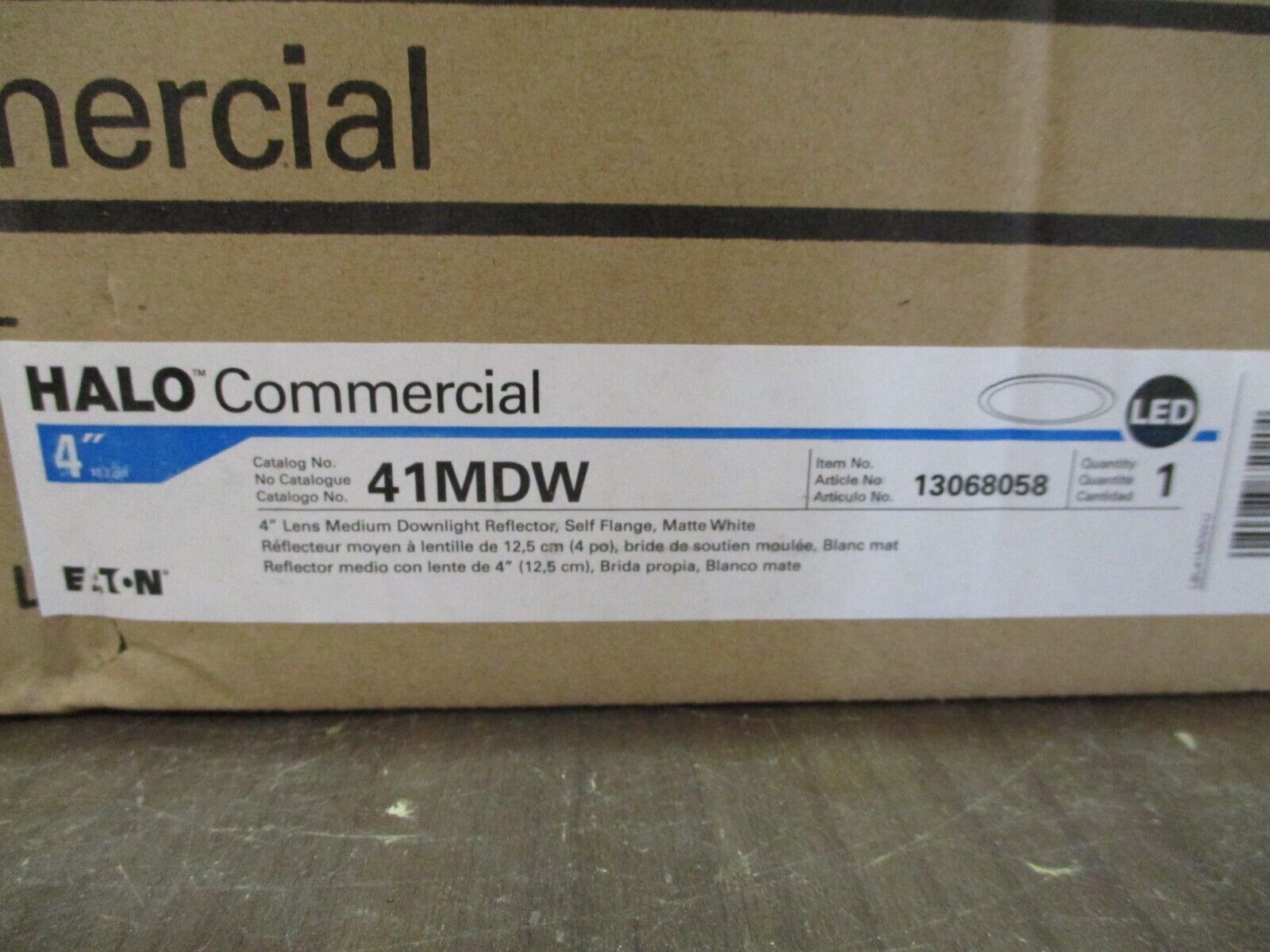 Eaton Halo Commercial Medium Downlight Reflector 41MDW 4" Lens Self Flange