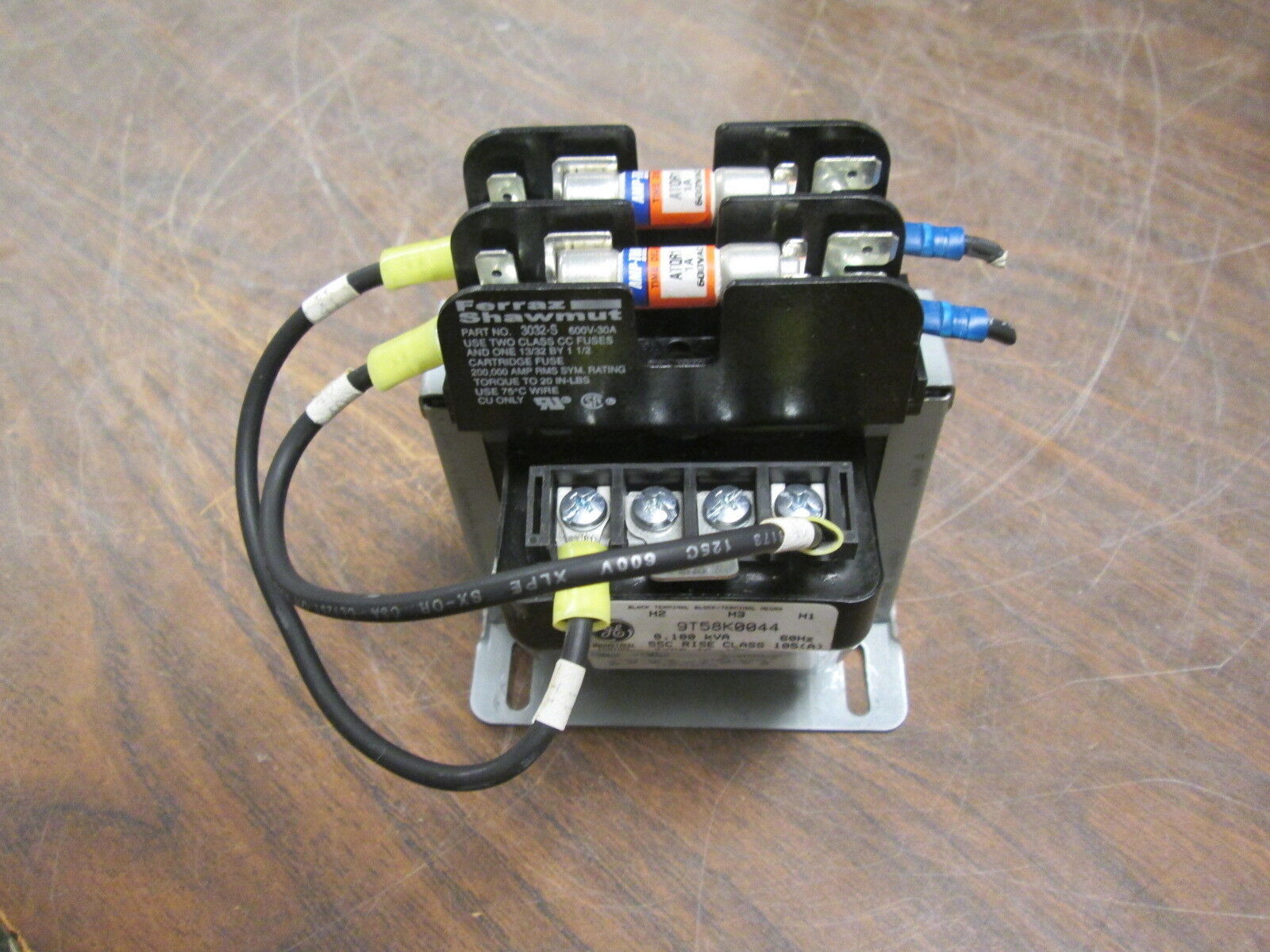 GE Control Transformer 9T58K0044 0.100KVA Pri: 240/480V Sec: 120V 1Ph Used