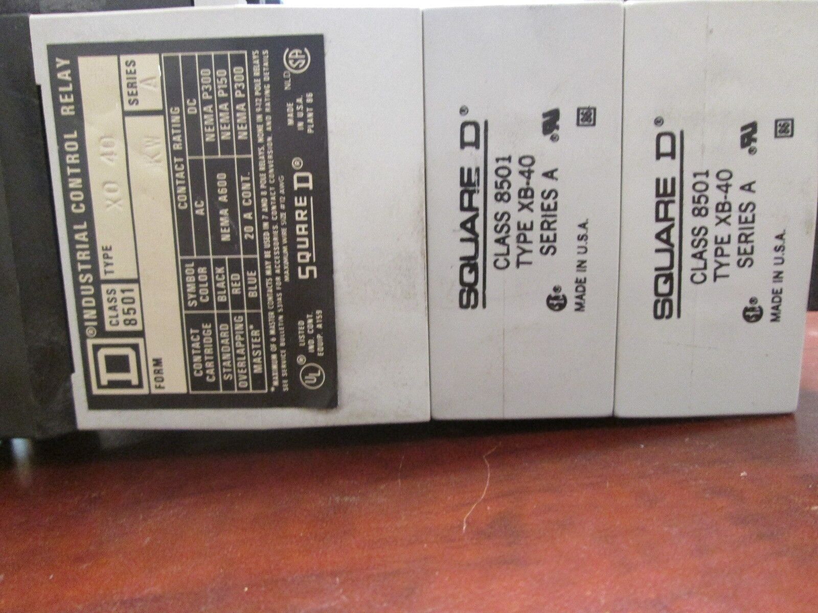 Square D Control Relay, 8501 XB-40, X040 Base, 12 Terminal, 120V Coil, Used