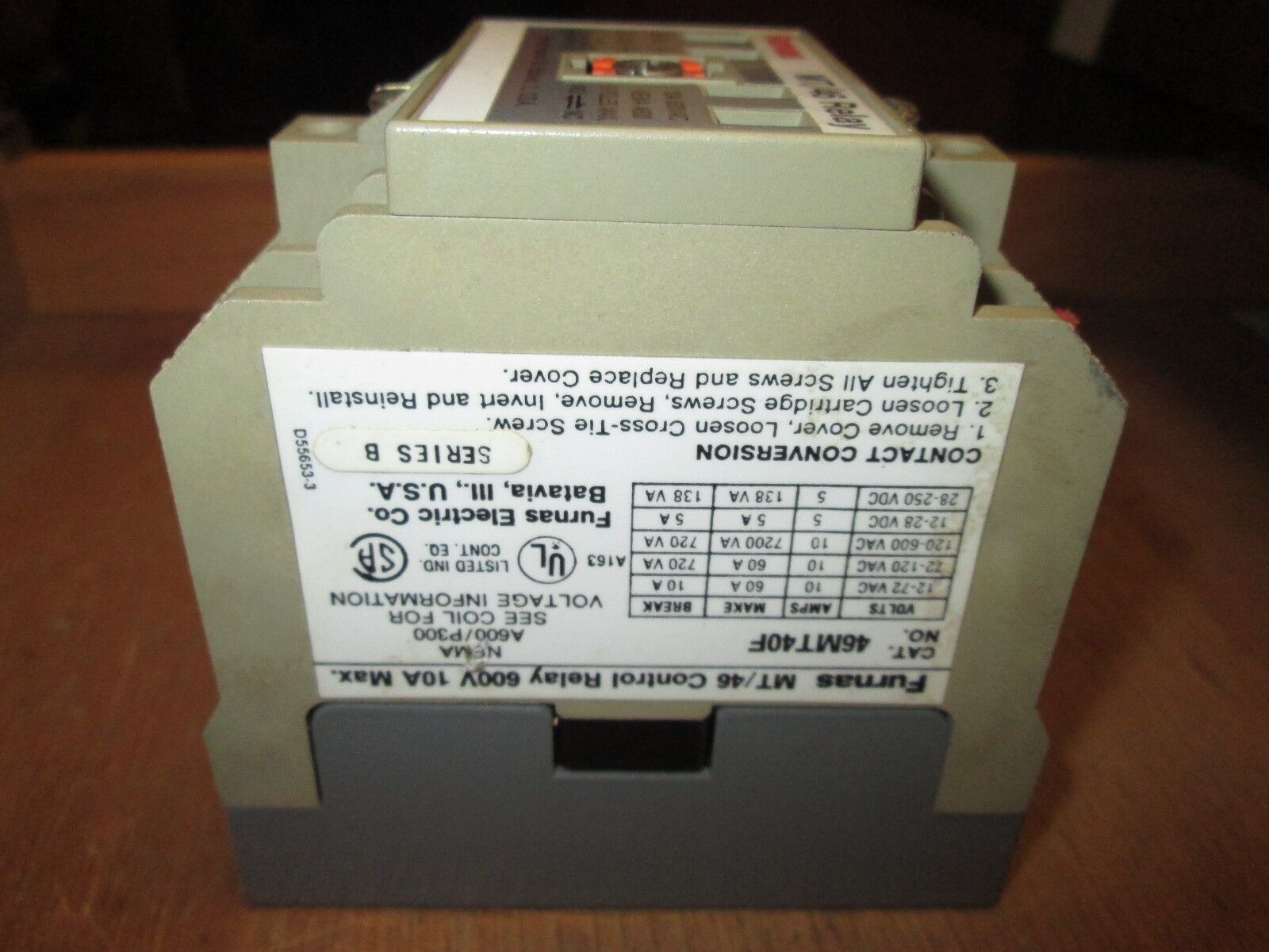 Furnas Control Relay 46MT40F 10A 600V 120V coilFurnas Control Relay Used
