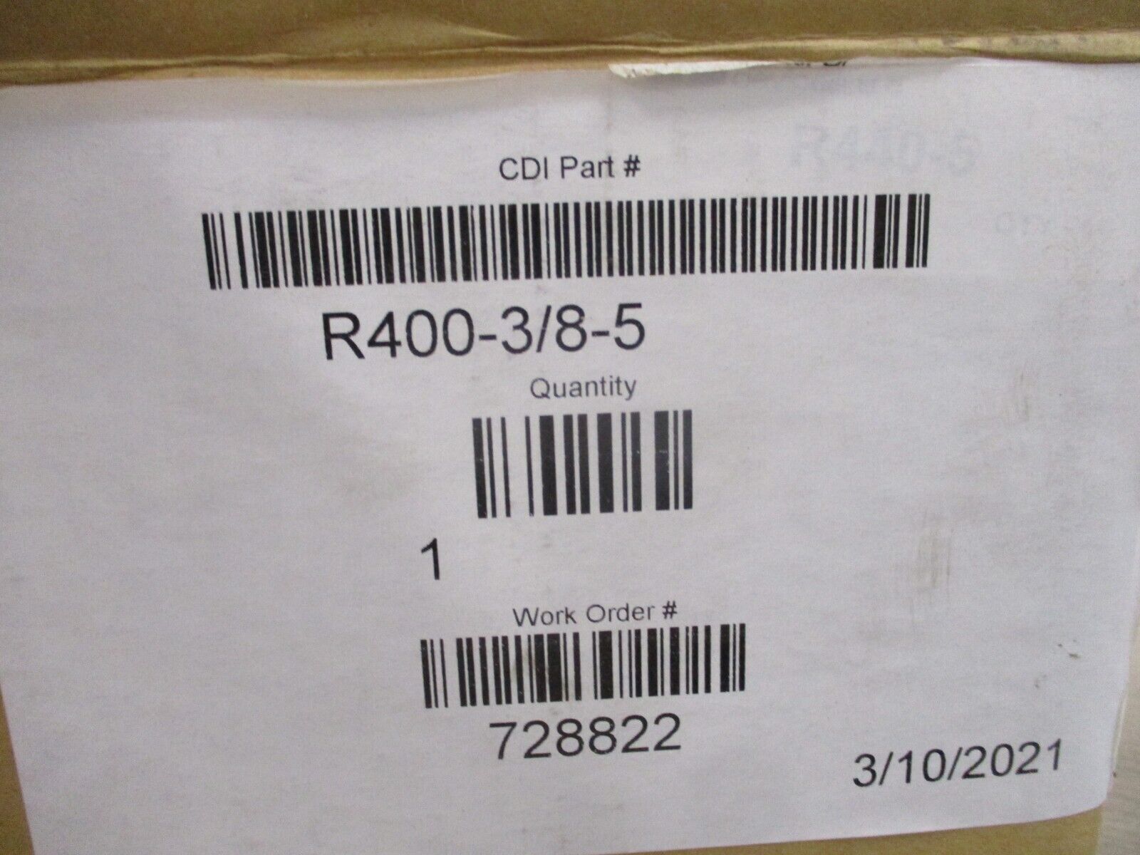 Control Devices BOB Flat Valve R400-3/8-5 New Surplus