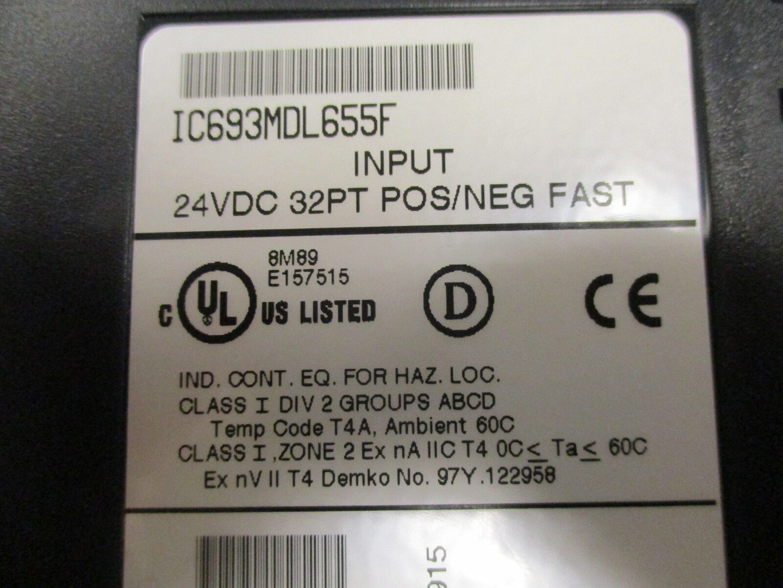 GE Fanuc Pos/Neg Fast Input Module IC693MEDL655F 24VDC 32PT 7.0mA/PT Used